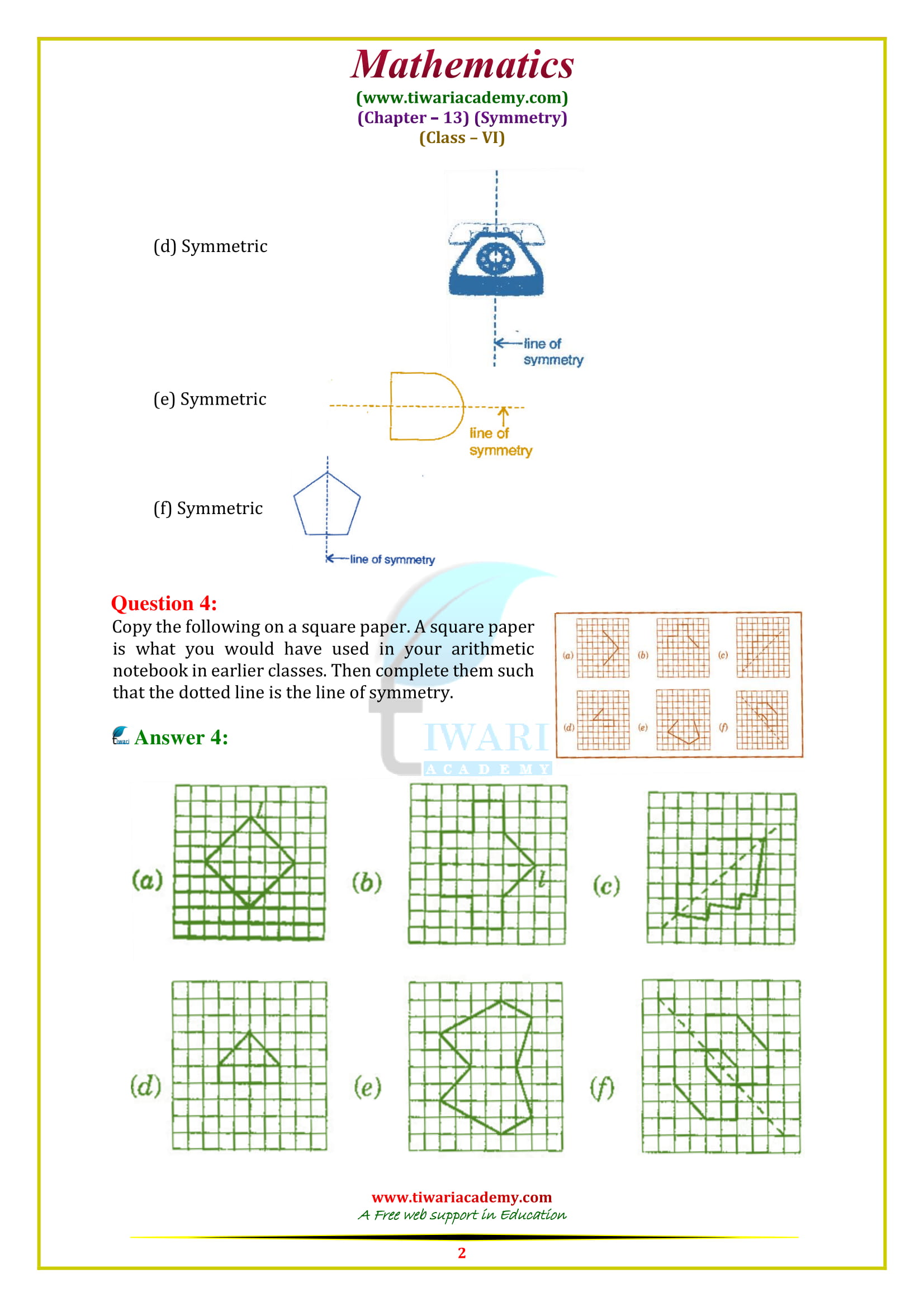 NCERT Solutions for Class 6 Maths Chapter 13 Exercise 13.1