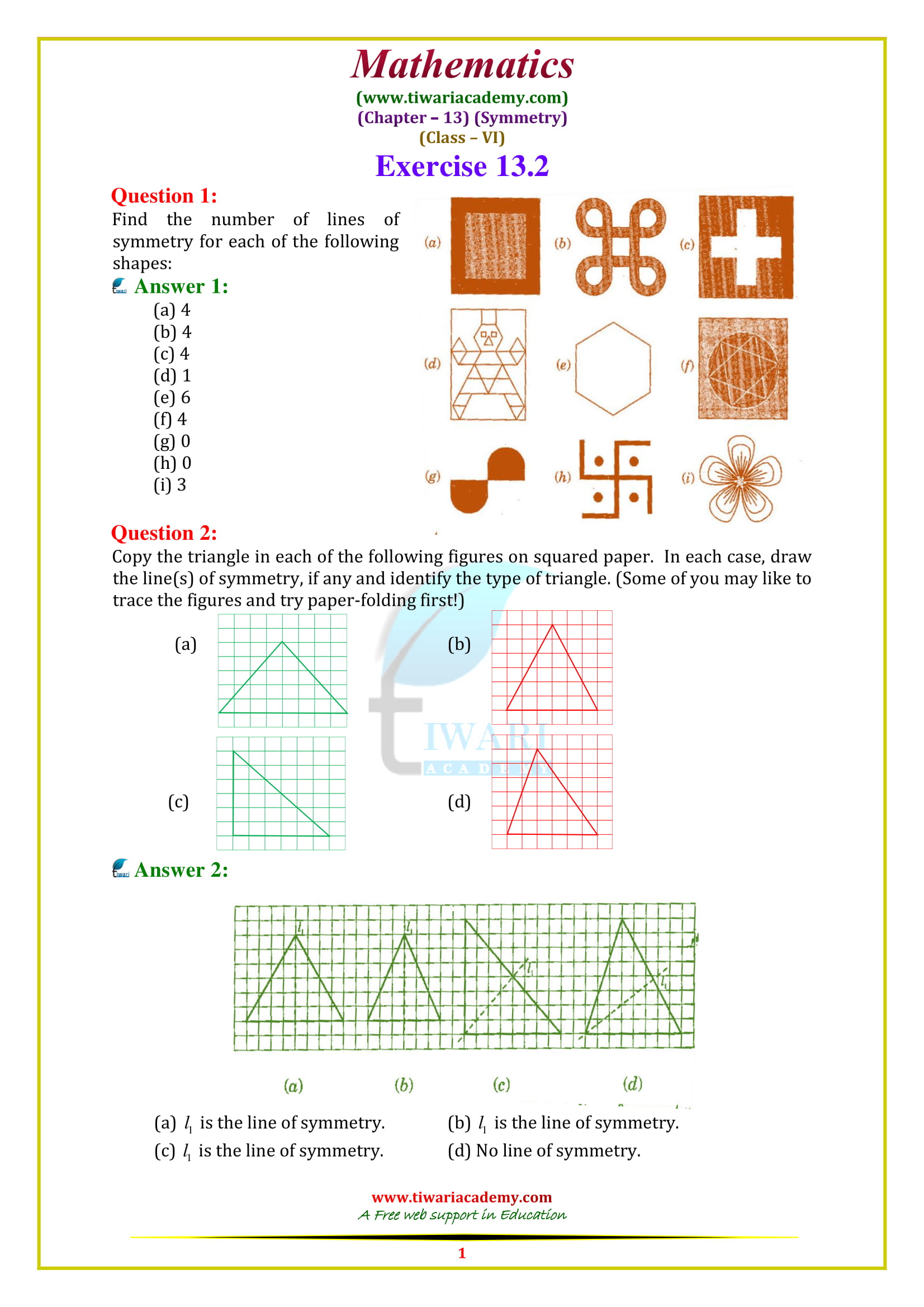 NCERT Solutions for Class 6 Maths Chapter 13 Exercise 13.2