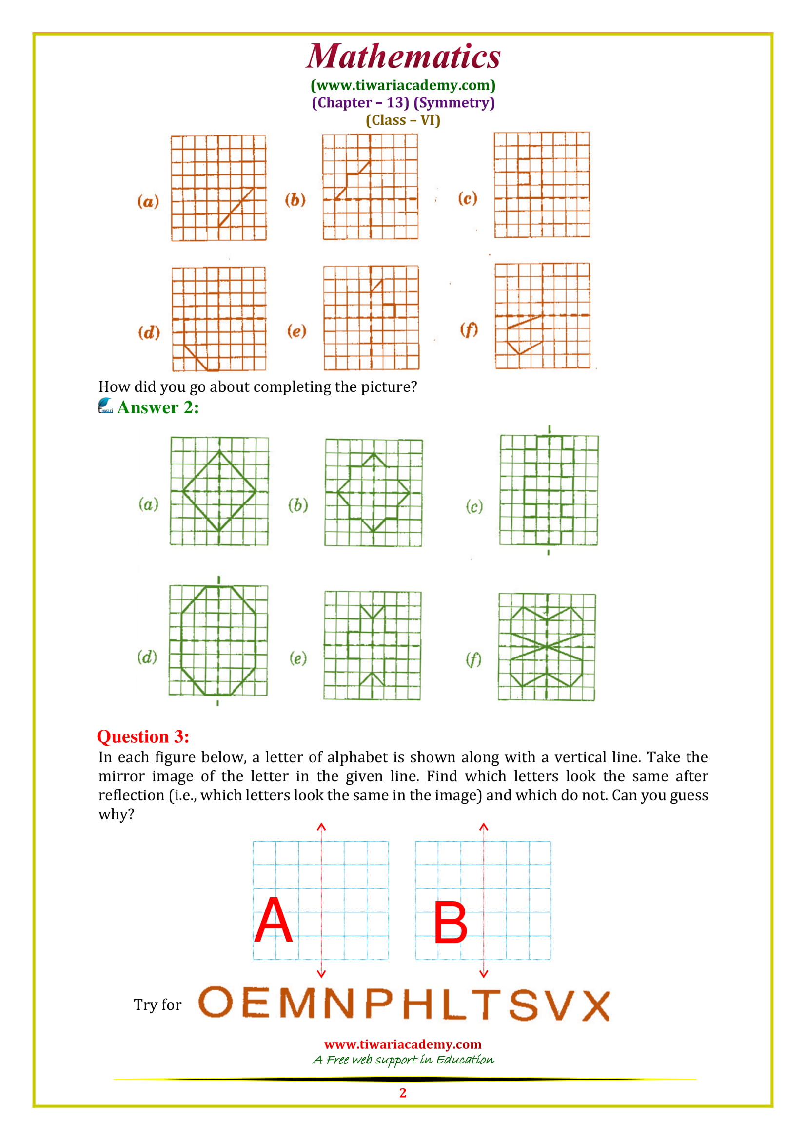 NCERT Solutions for Class 6 Maths Chapter 13 Exercise 13.3 in PDf form download