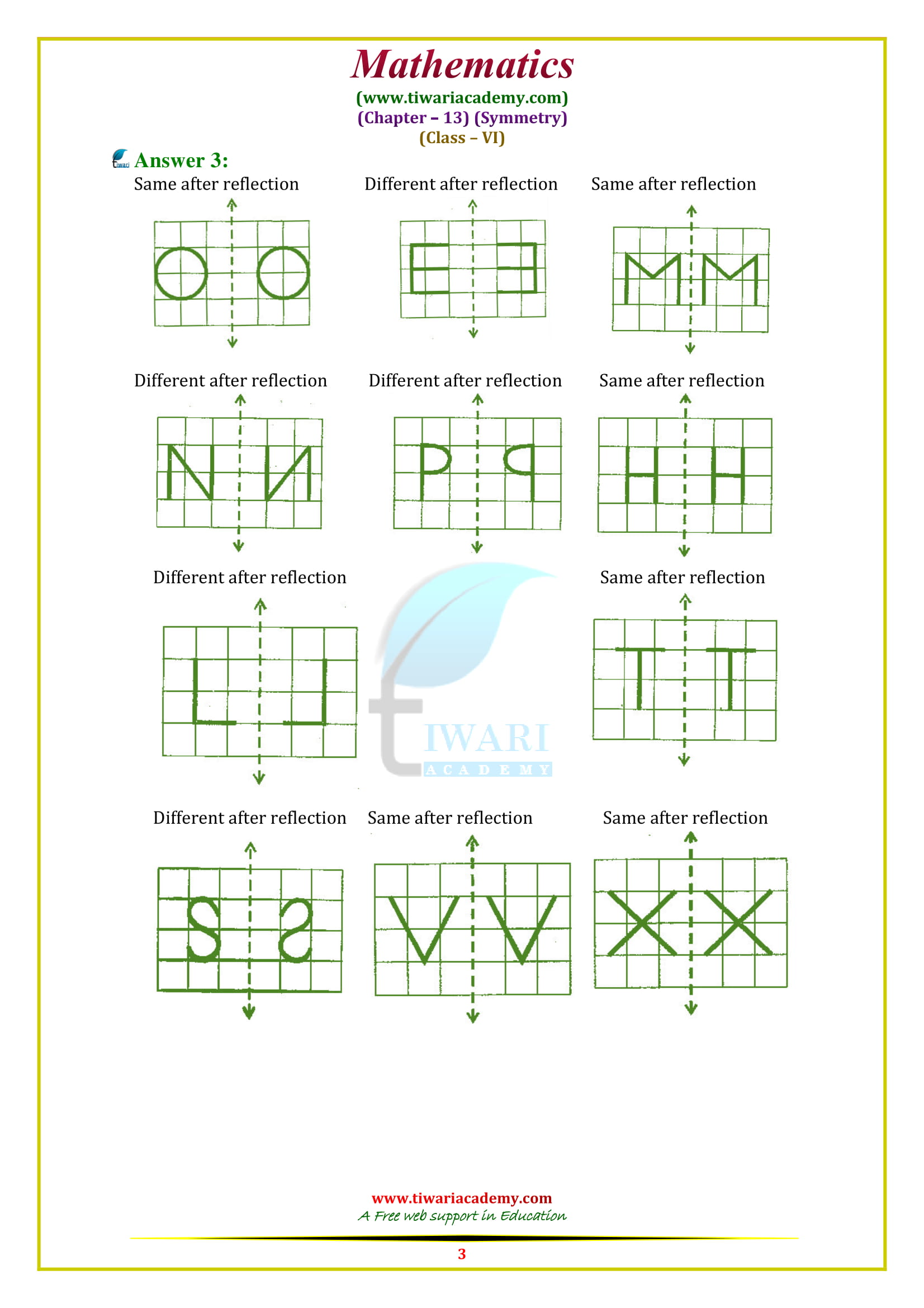 NCERT Solutions for Class 6 Maths Chapter 13 Exercise 13.3 in english medium