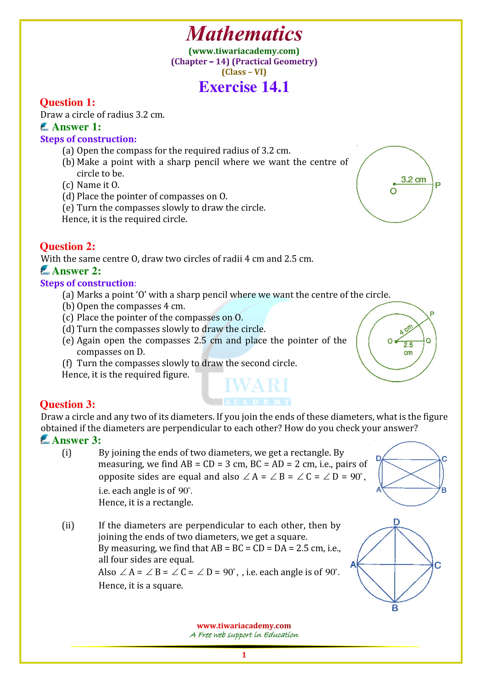 NCERT Solutions for Class 6 Maths Chapter 14