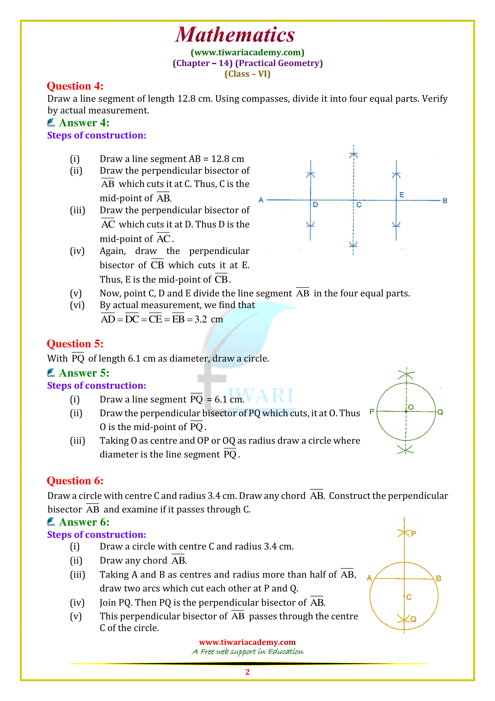 Class 6 Maths Chapter 14 Exercise 14.5 in English all answers