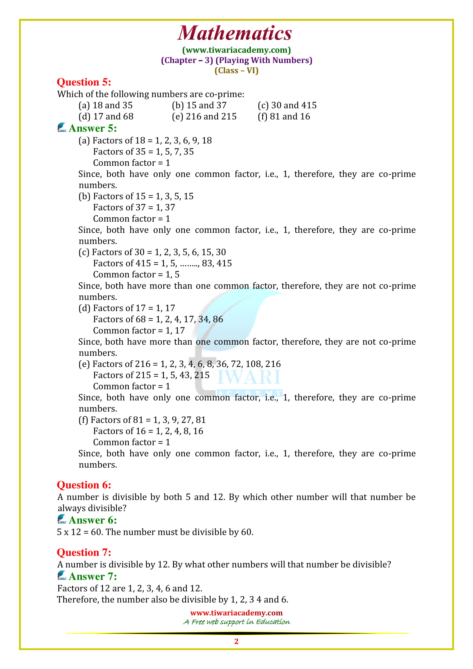 NCERT Solutions for Class 6 Maths Chapter 3 exercise 3.4 all questions
