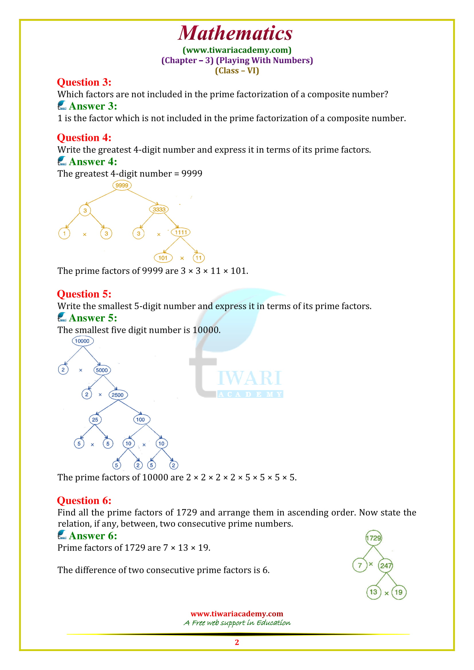 NCERT Solutions for Class 6 Maths Chapter 3 exercise 3.5 in english medium