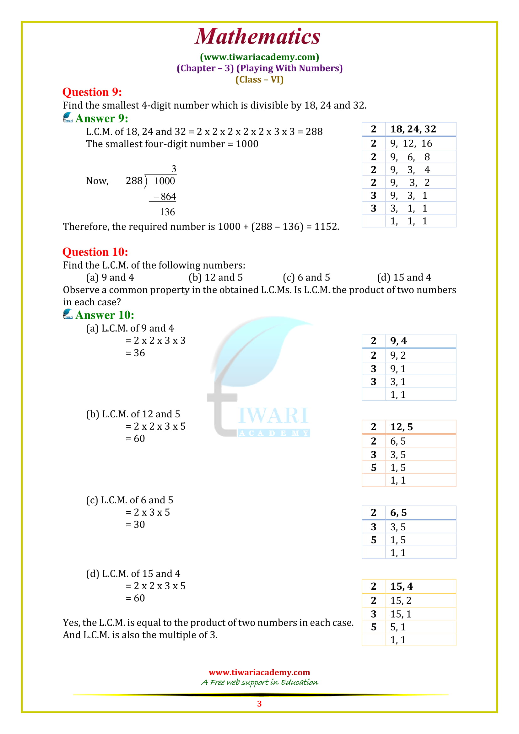 NCERT Solutions for Class 6 Maths Chapter 3 exercise 3.7 free study