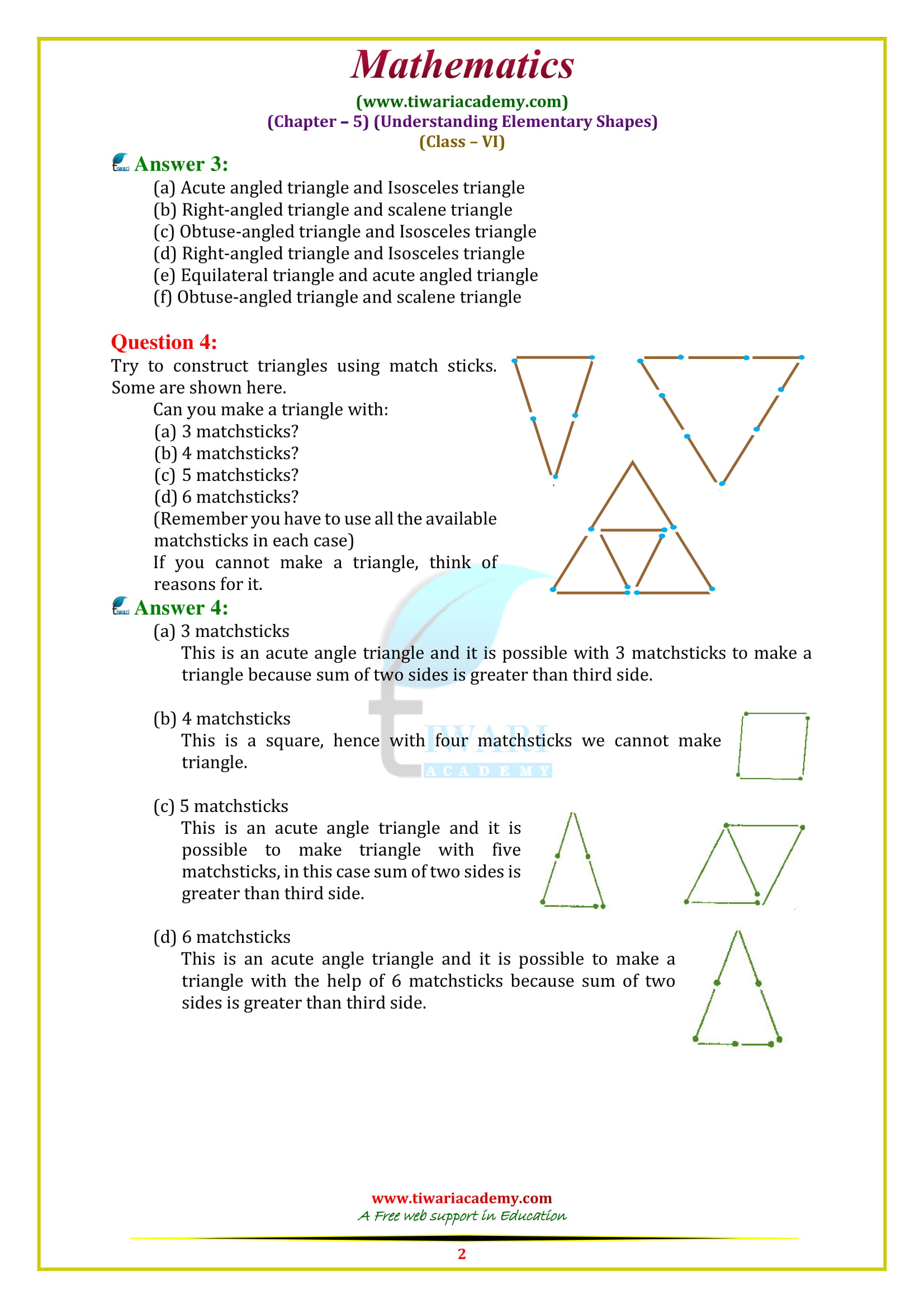 NCERT Solutions for Class 6 Maths Chapter 5 Exercise 5.6 in PDF form free download