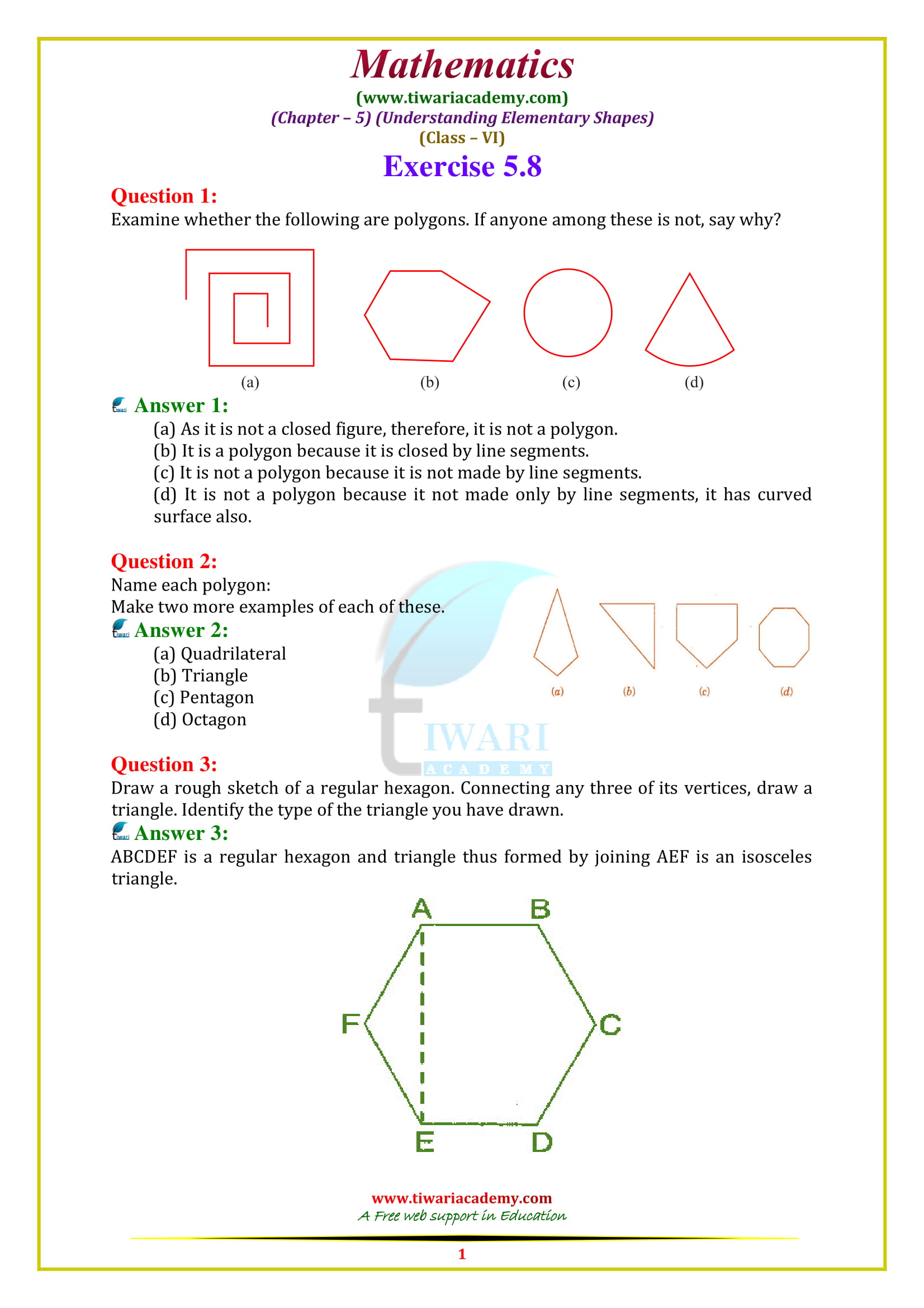 NCERT Solutions for Class 6 Maths Chapter 5 Exercise 5.8