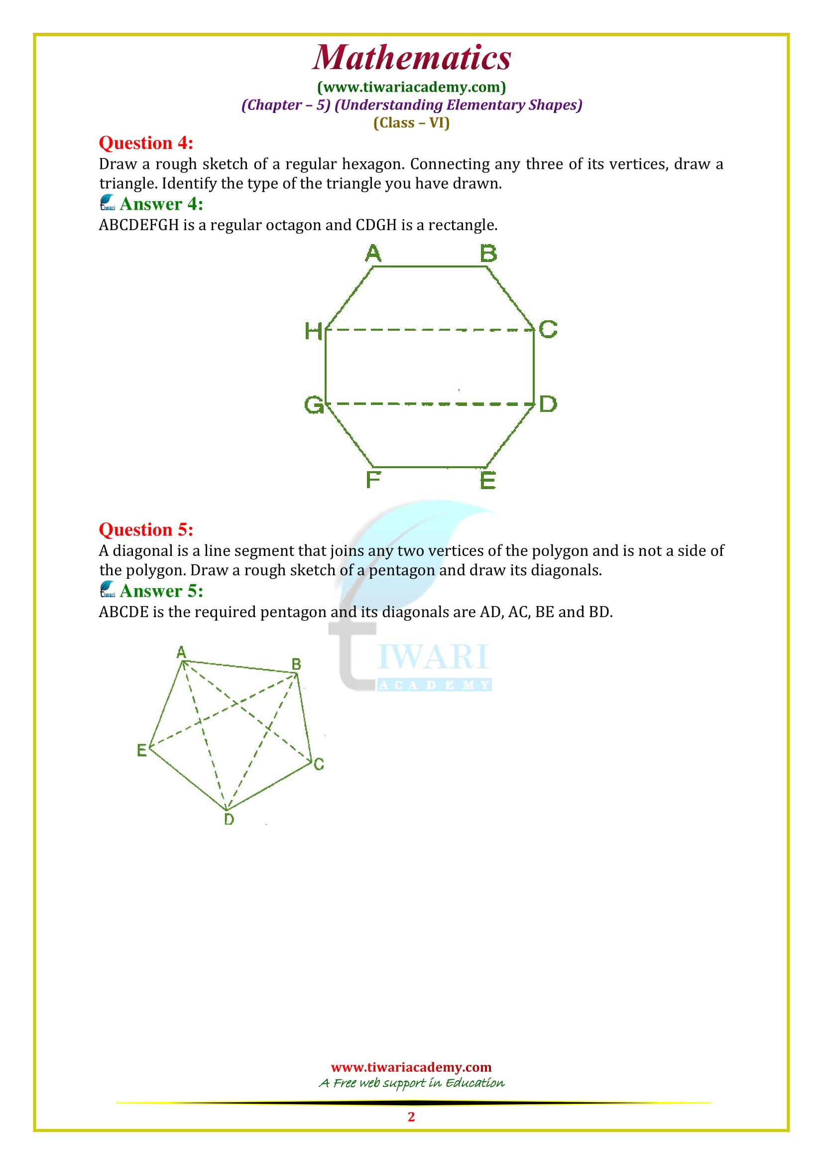 NCERT Solutions for Class 6 Maths Chapter 5 Exercise 5.8 in english PDF
