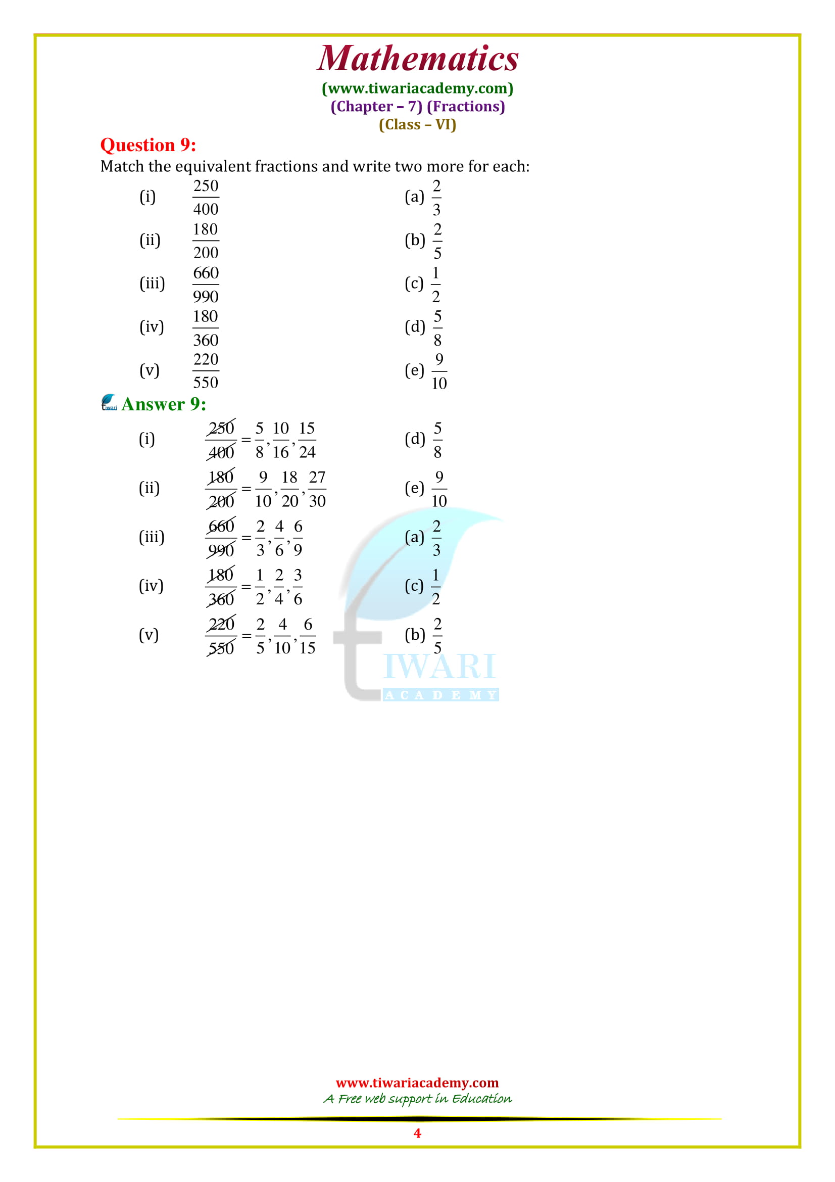 NCERT Solutions for Class 6 Maths Chapter 7 Exercise 7.3 all question answers