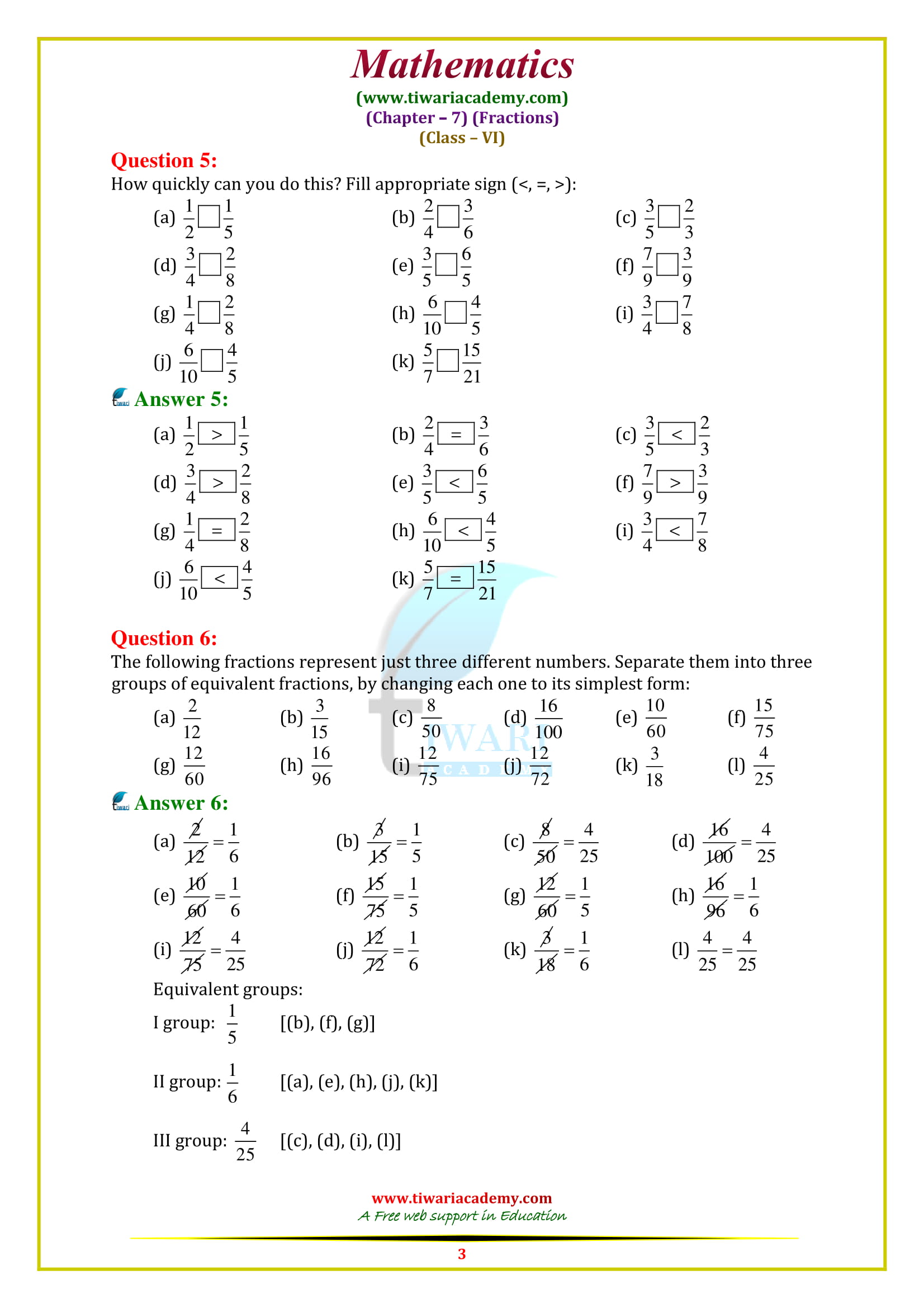 NCERT Solutions for Class 6 Maths Chapter 7 Exercise 7.4 download in pdf free