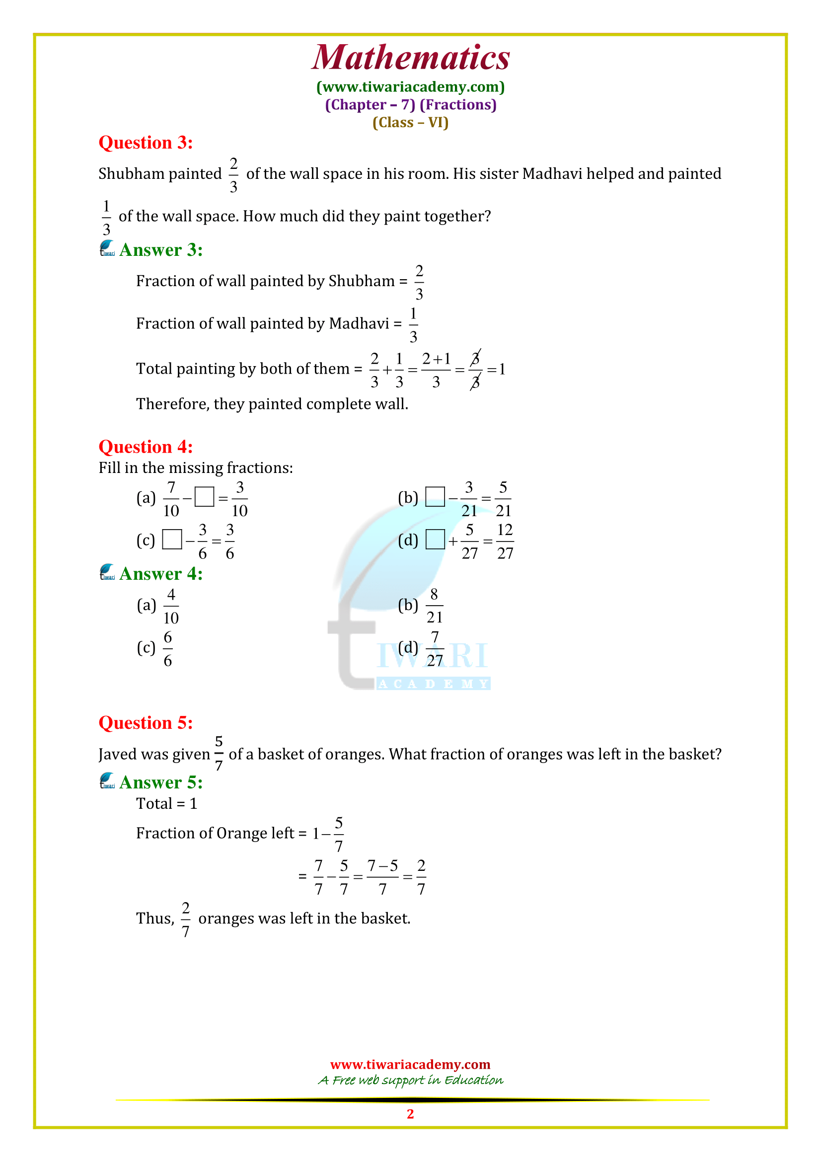 6 Maths ex. 7.5