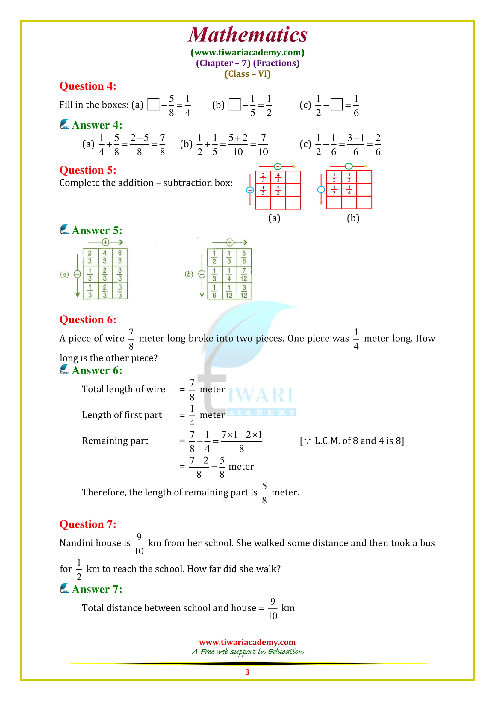 NCERT Solutions for Class 6 Maths Chapter 7 Exercise 7.6 in free pdf form download