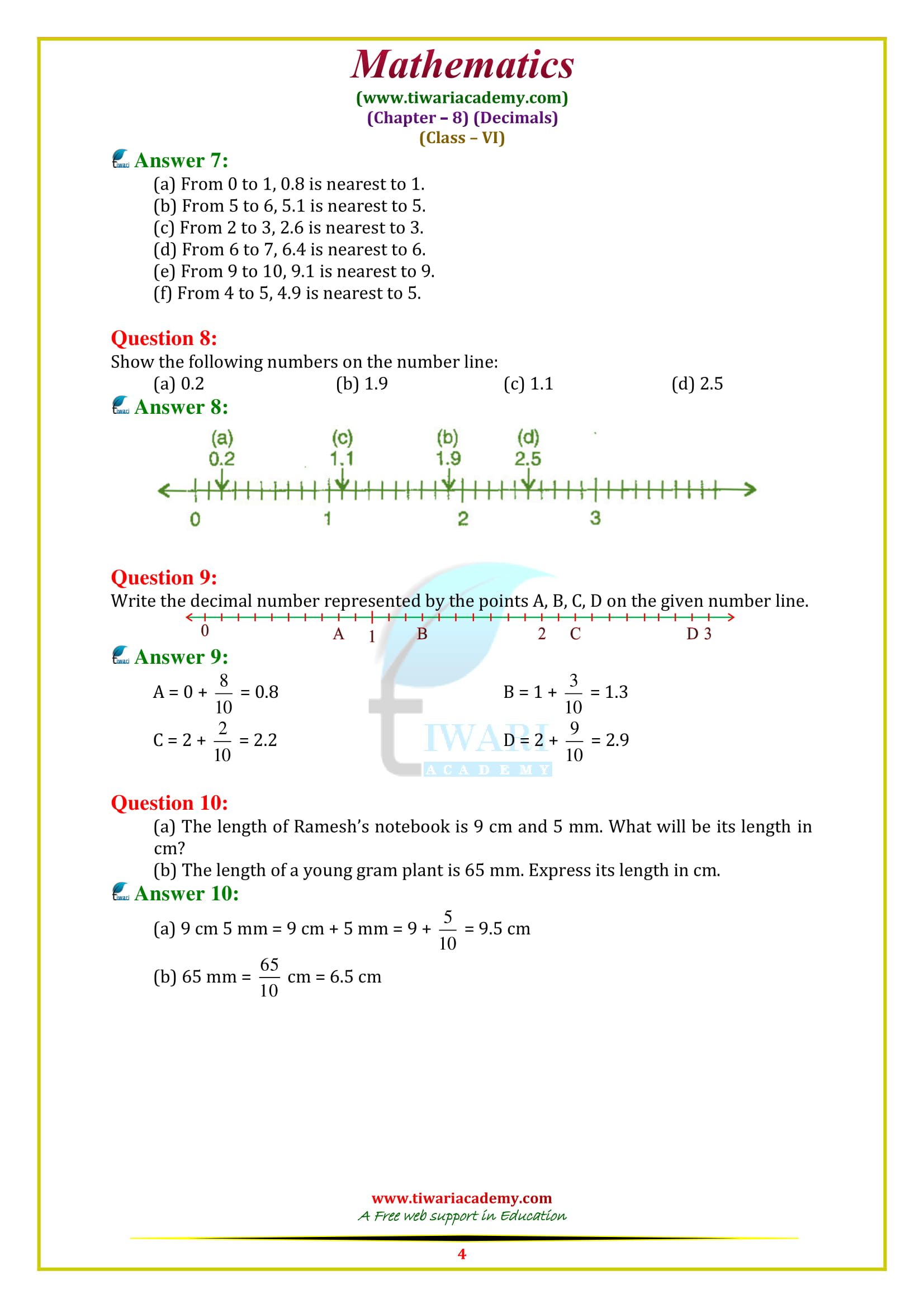 NCERT Solutions for Class 6 Maths Chapter 8 Exercise 8.1 in pdf form free download