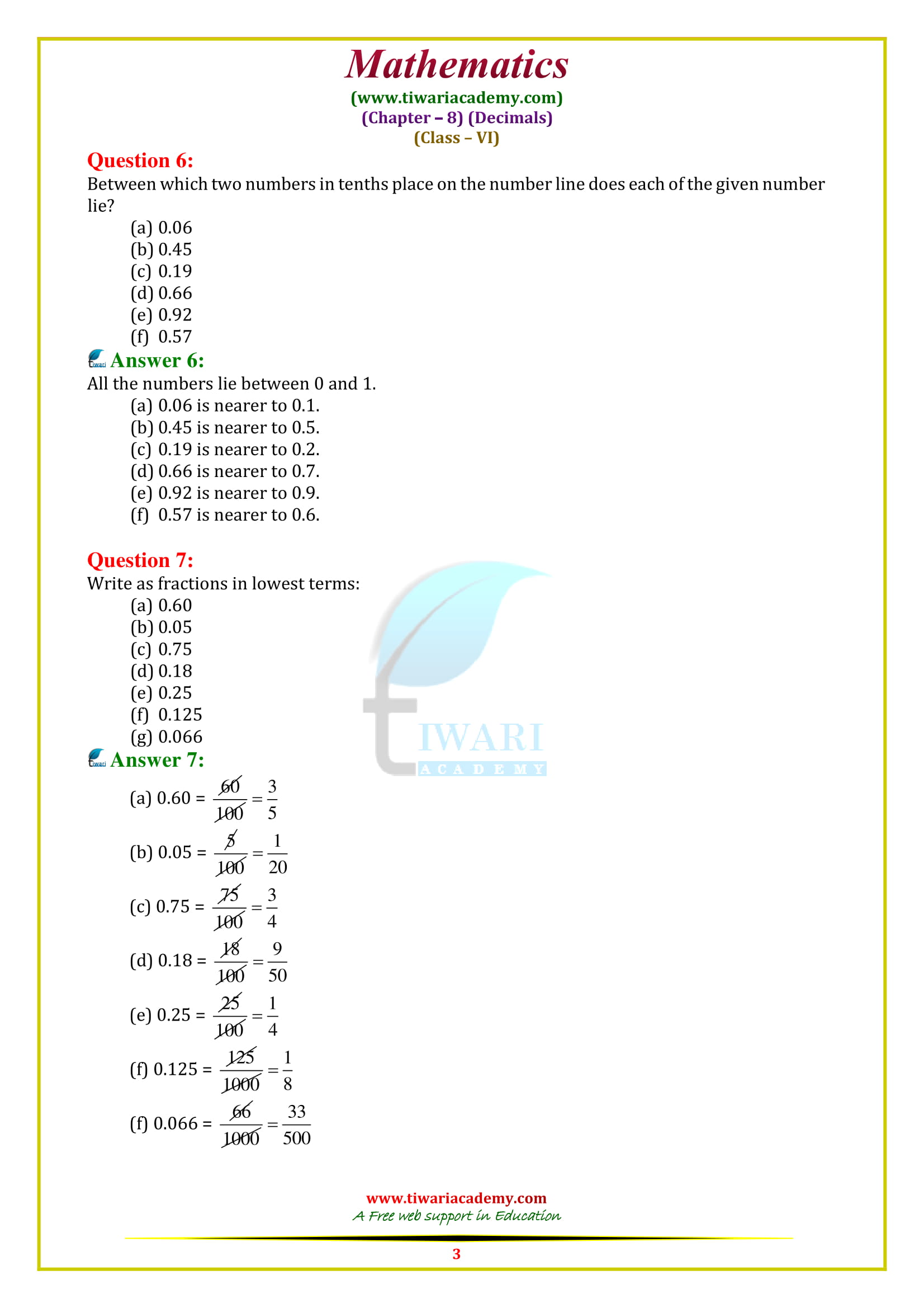 NCERT Solutions for Class 6 Maths Chapter 8 Exercise 8.2 in english medium
