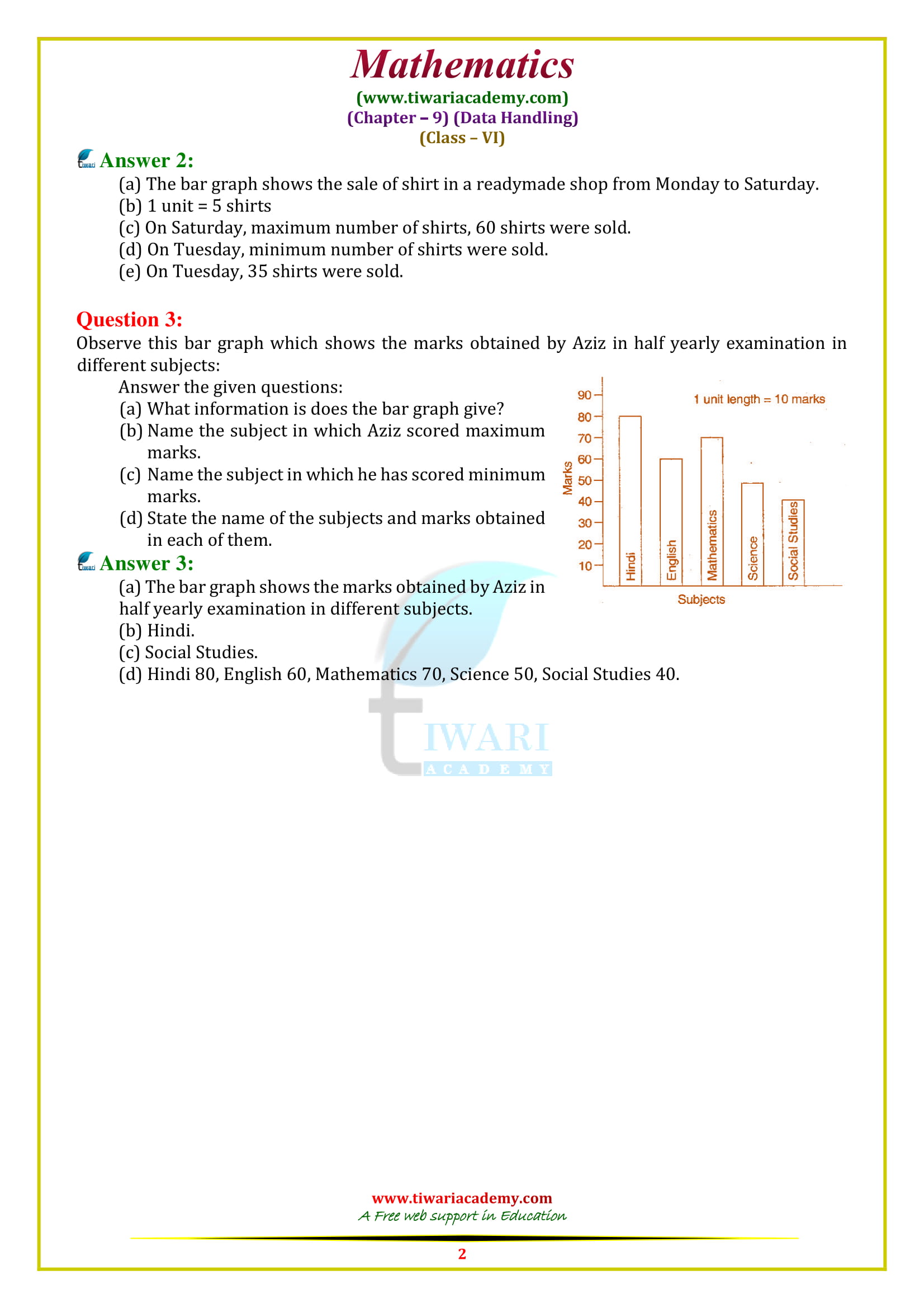 NCERT Solutions for Class 6 Maths Chapter 9 Exercise 9.3 in pdf free