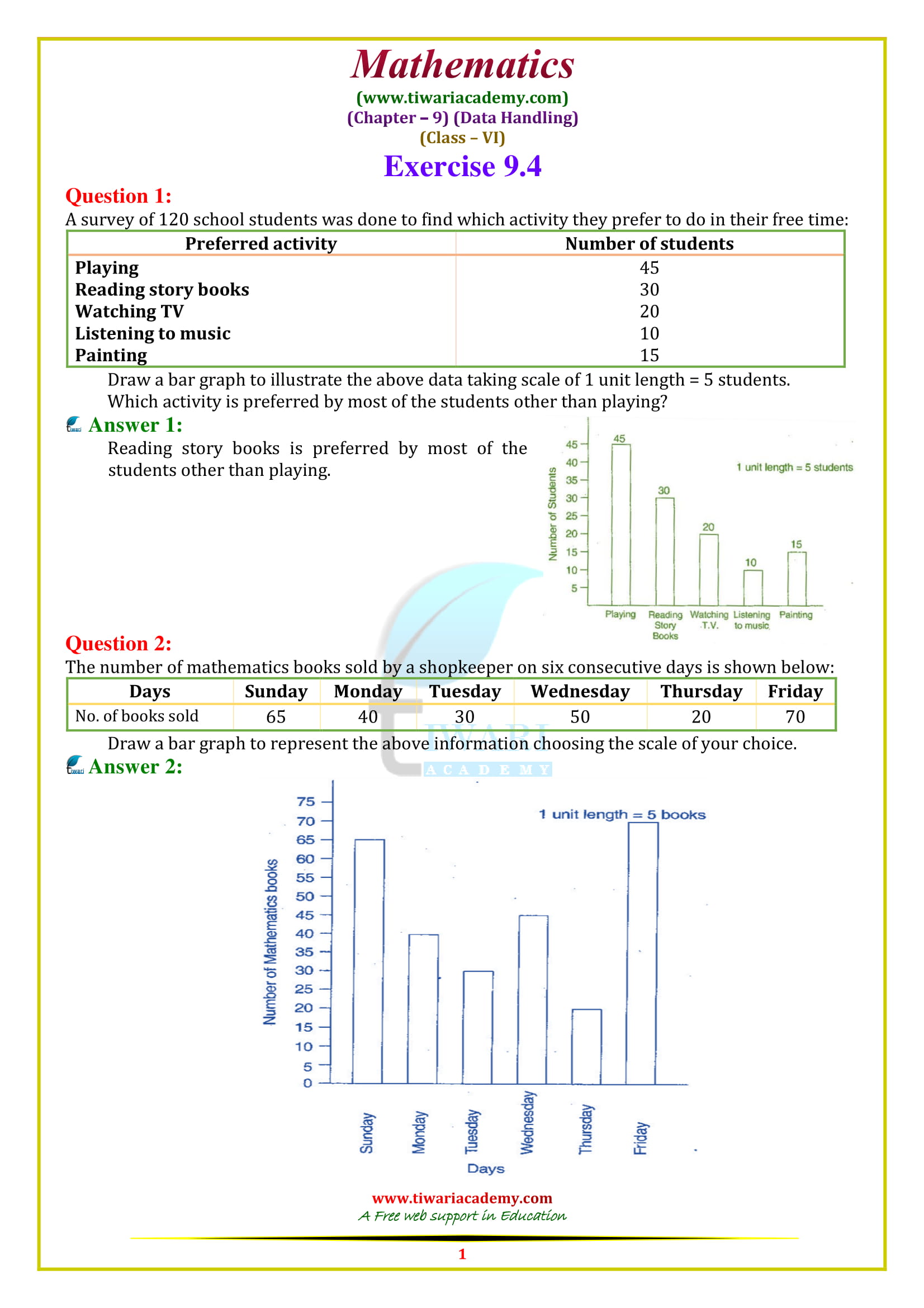 NCERT Solutions for Class 6 Maths Chapter 9 Exercise 9.4