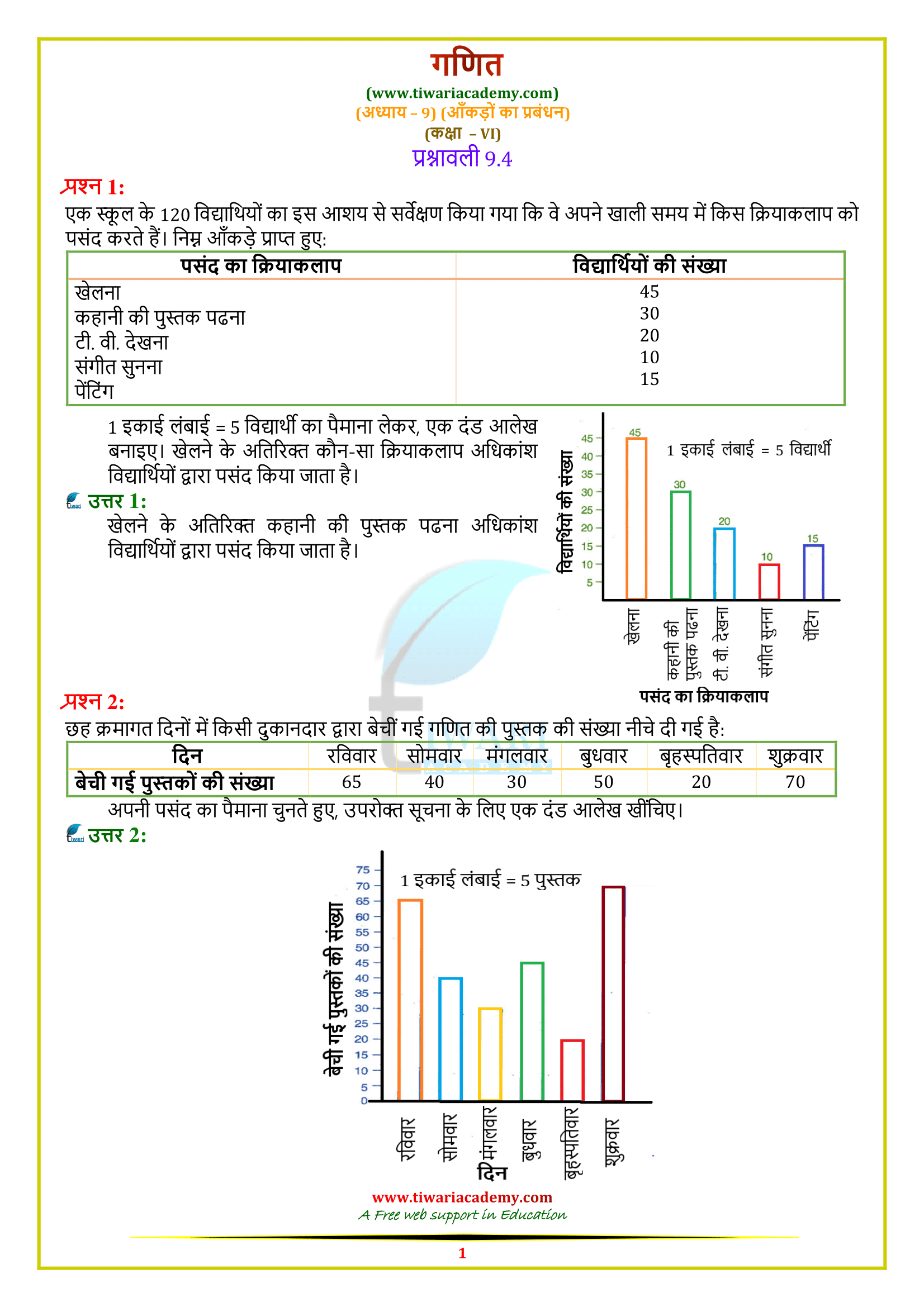 6 Maths Chapter 9 Exercise 9.4 Solutions