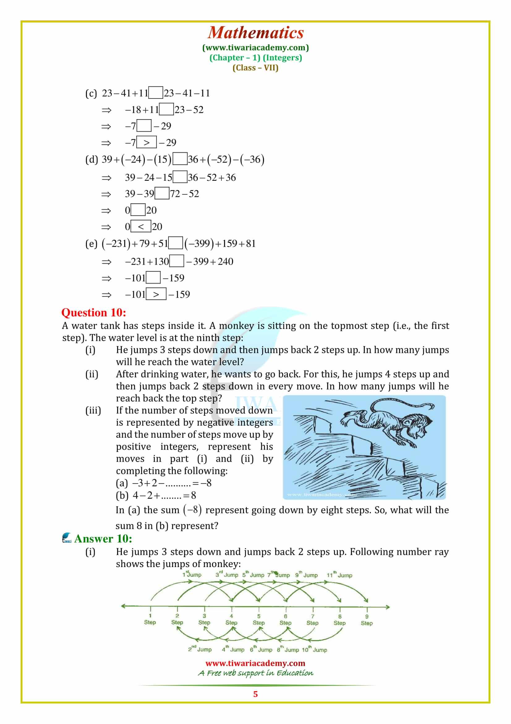 NCERT Solutions for Class 7 Maths Chapter 1 Exercise 1.1 in english medium