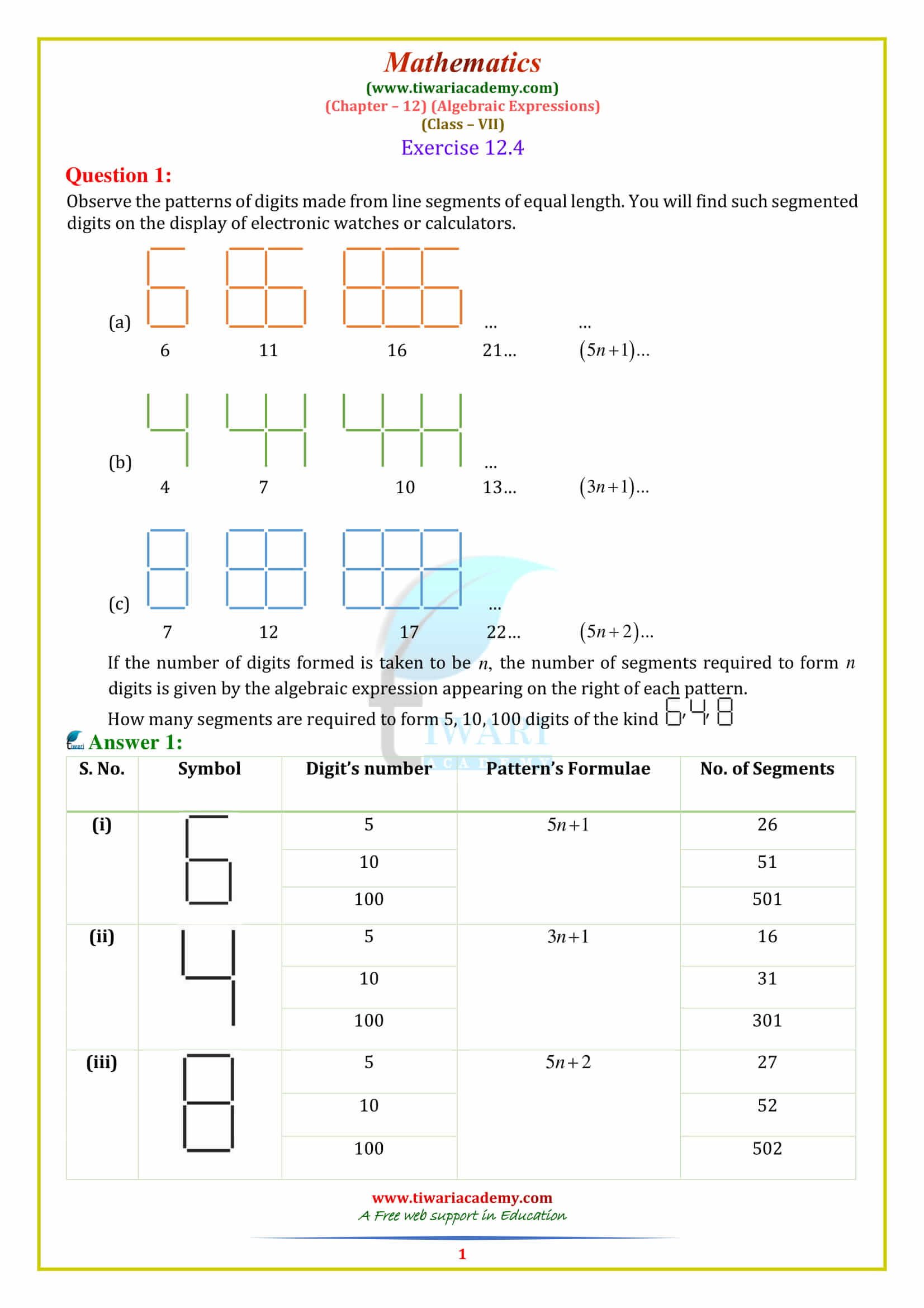 Class 7 Maths Chapter 12 Exercise 12.4