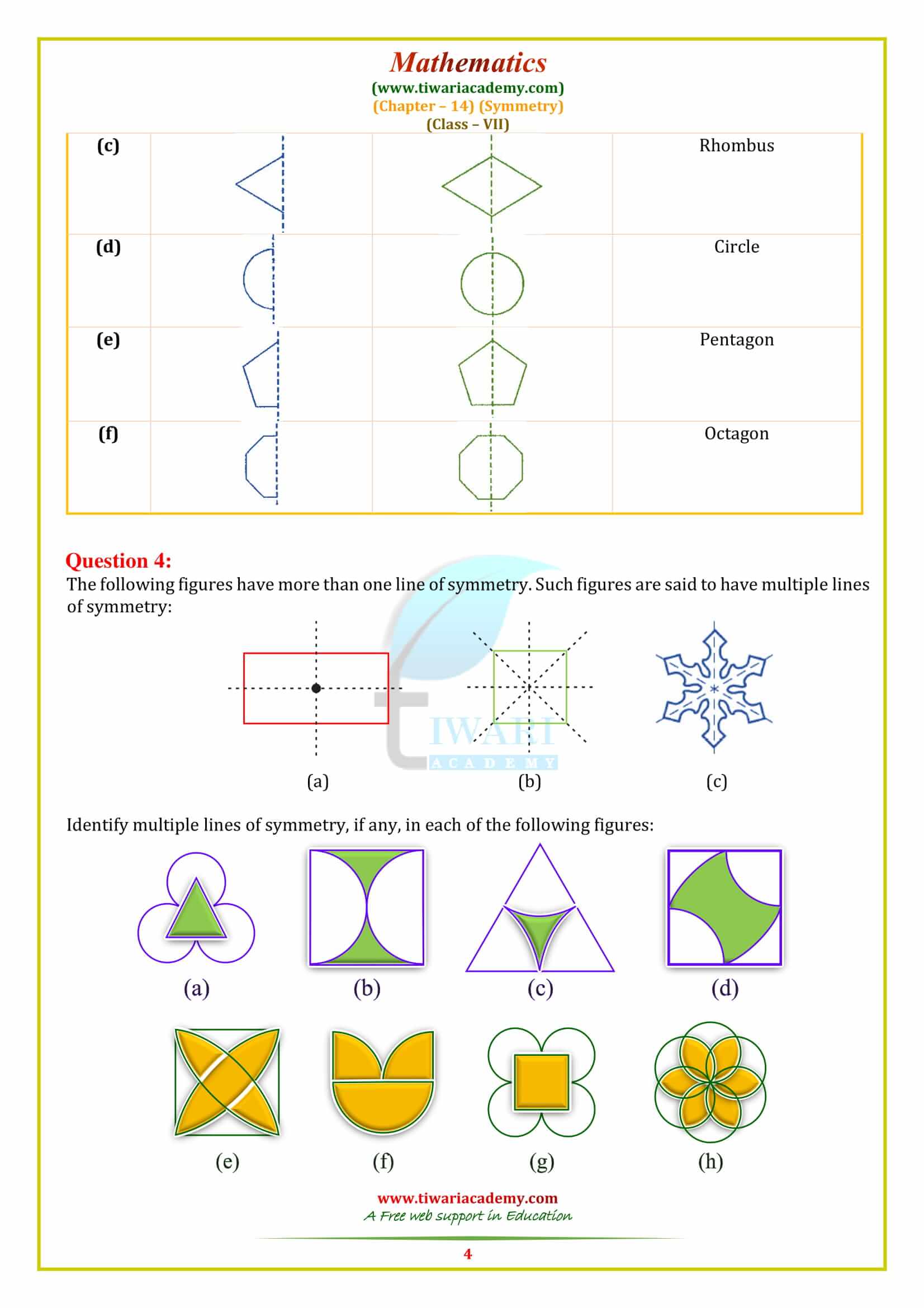 Class 7 Maths Chapter 14 Exercise 14.1 all question answes guide free
