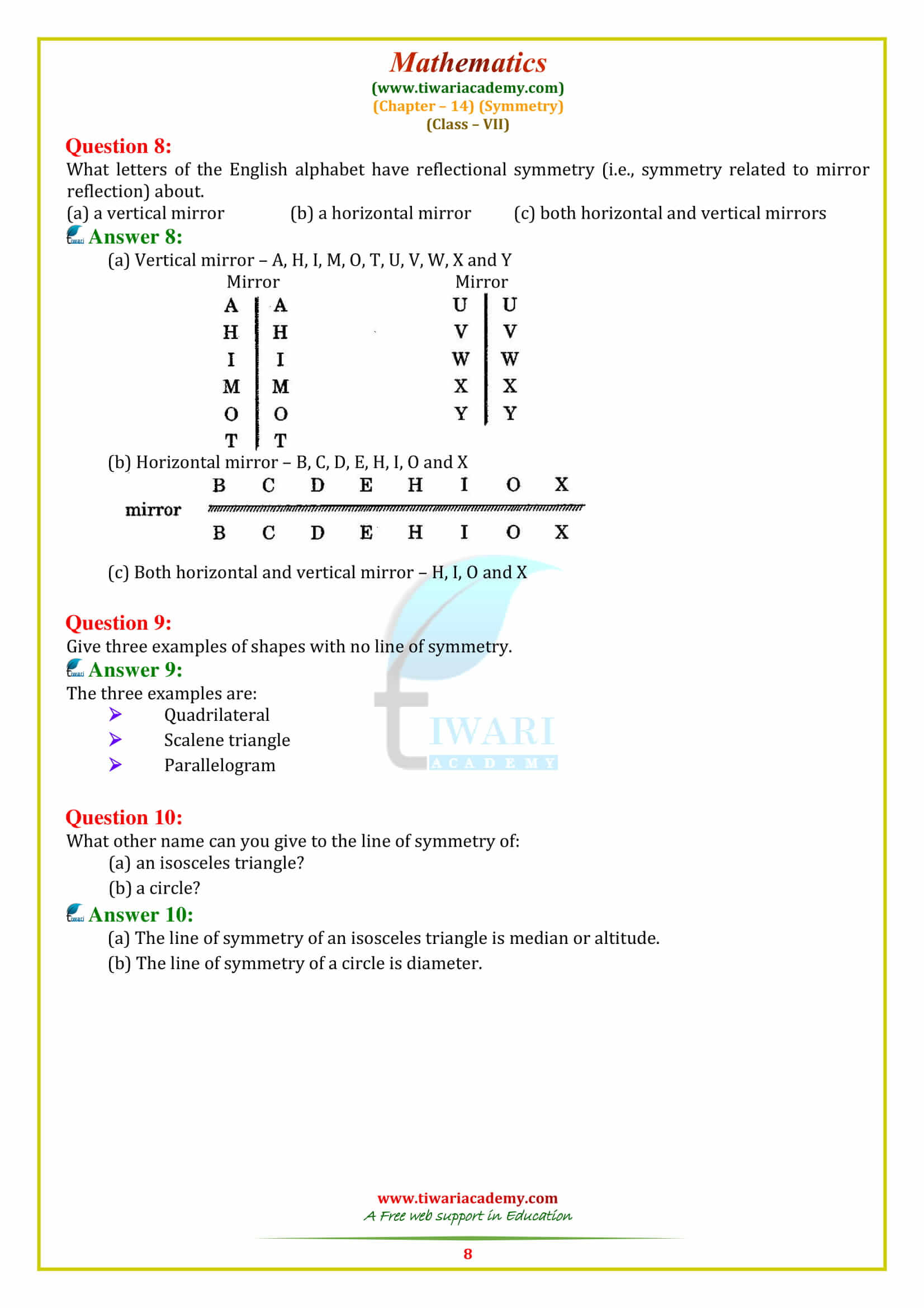 Class 7 Maths Chapter 14 Exercise 14.1 free download pdf
