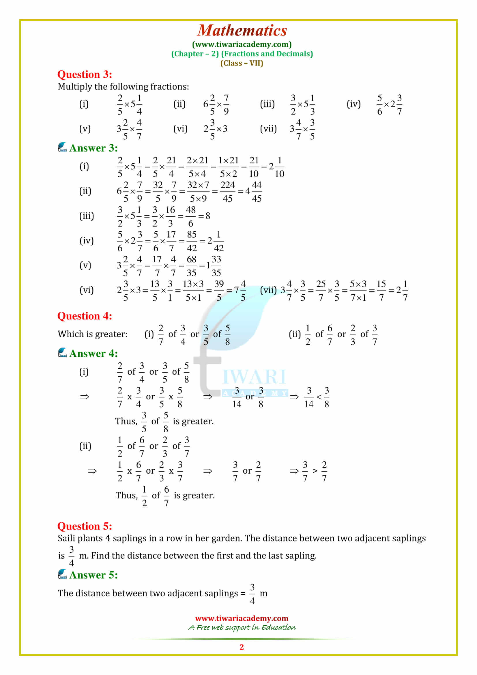 Cbse ncert class 7 maths chapter 2 exercise 2 3 solution in pdf free 