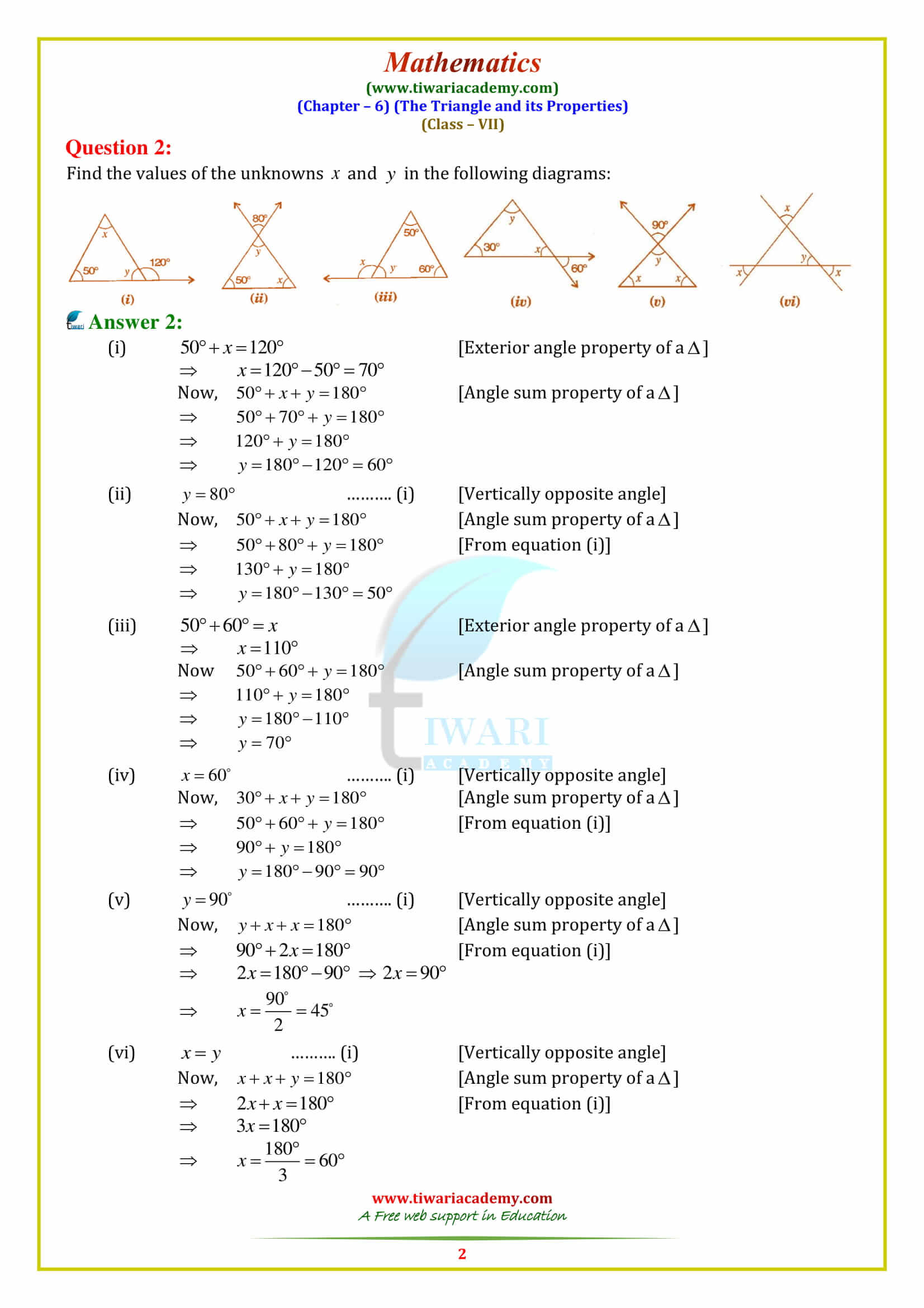 7 Maths exercise 6.3