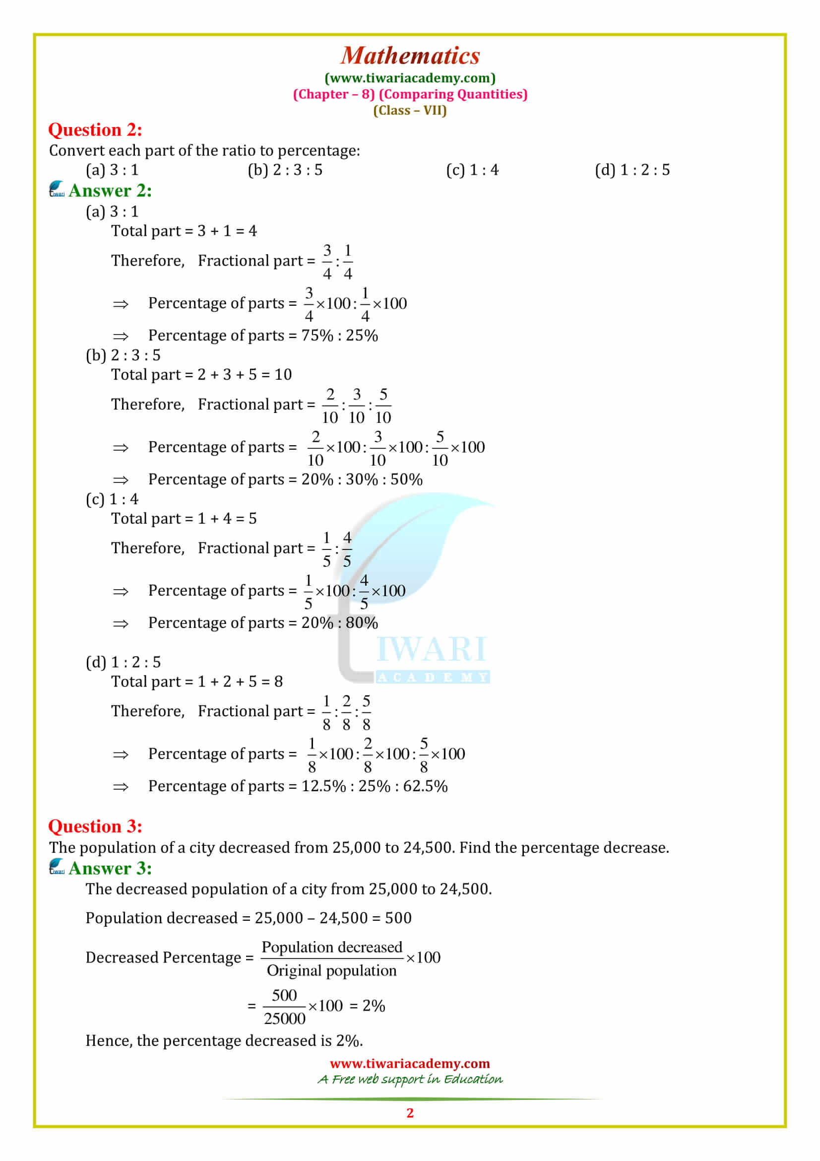 Exercise 8.3 class 8