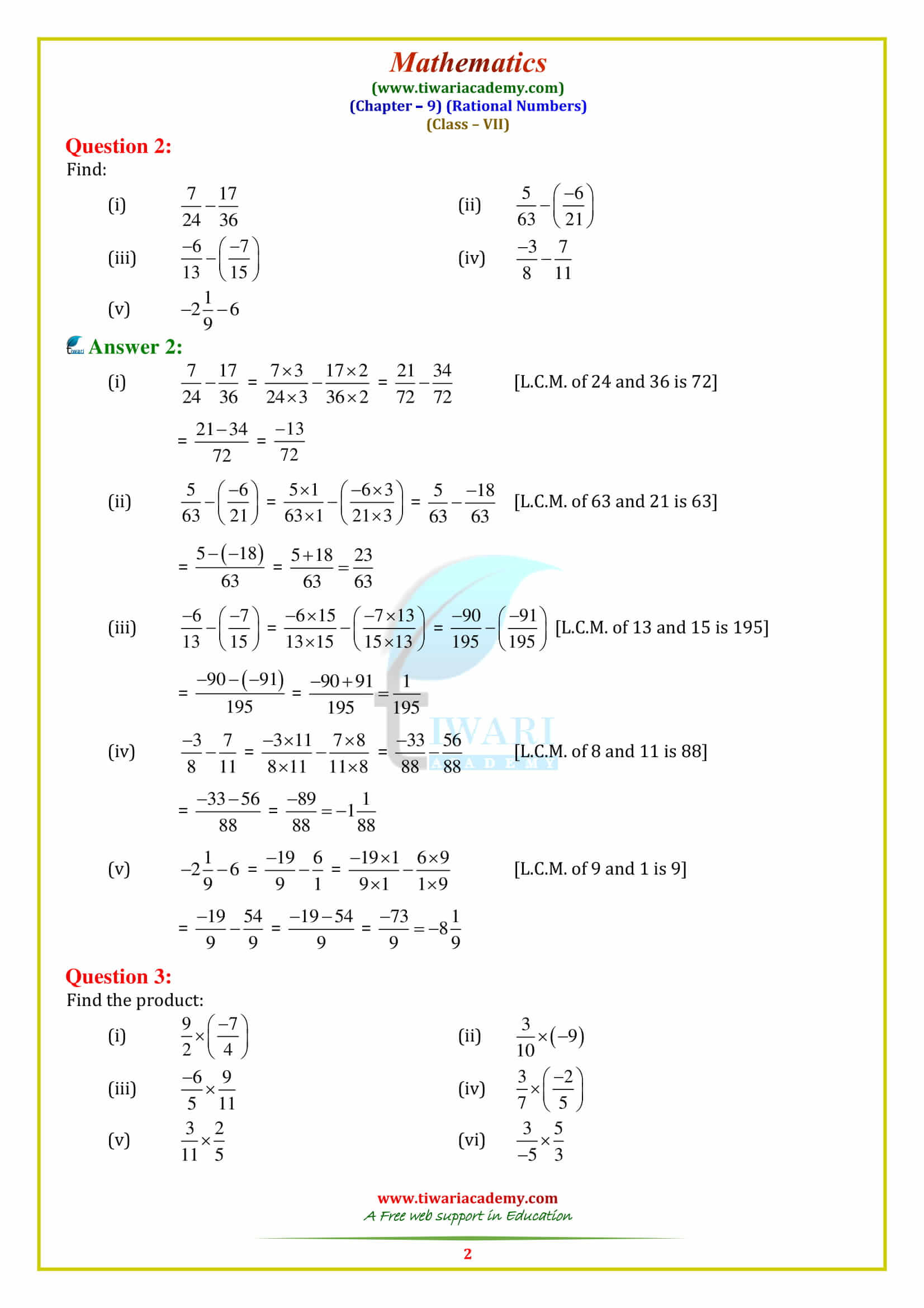 Class 7 Maths Chapter 9 Exercise 9.2 solutions in pdf form free