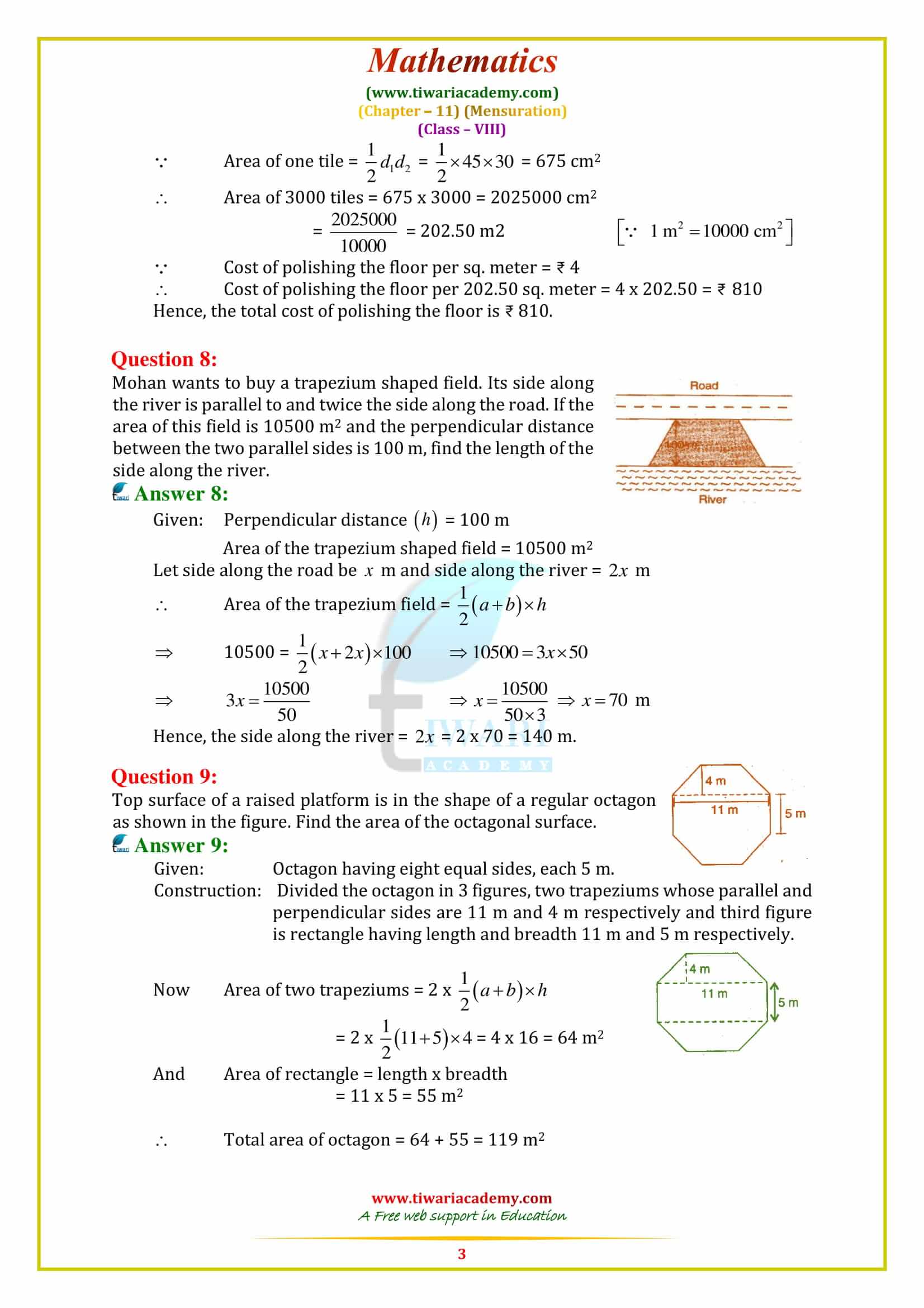 NCERT Solutions for Class 8 Maths Chapter 11 Exercise 11.2 in english medium