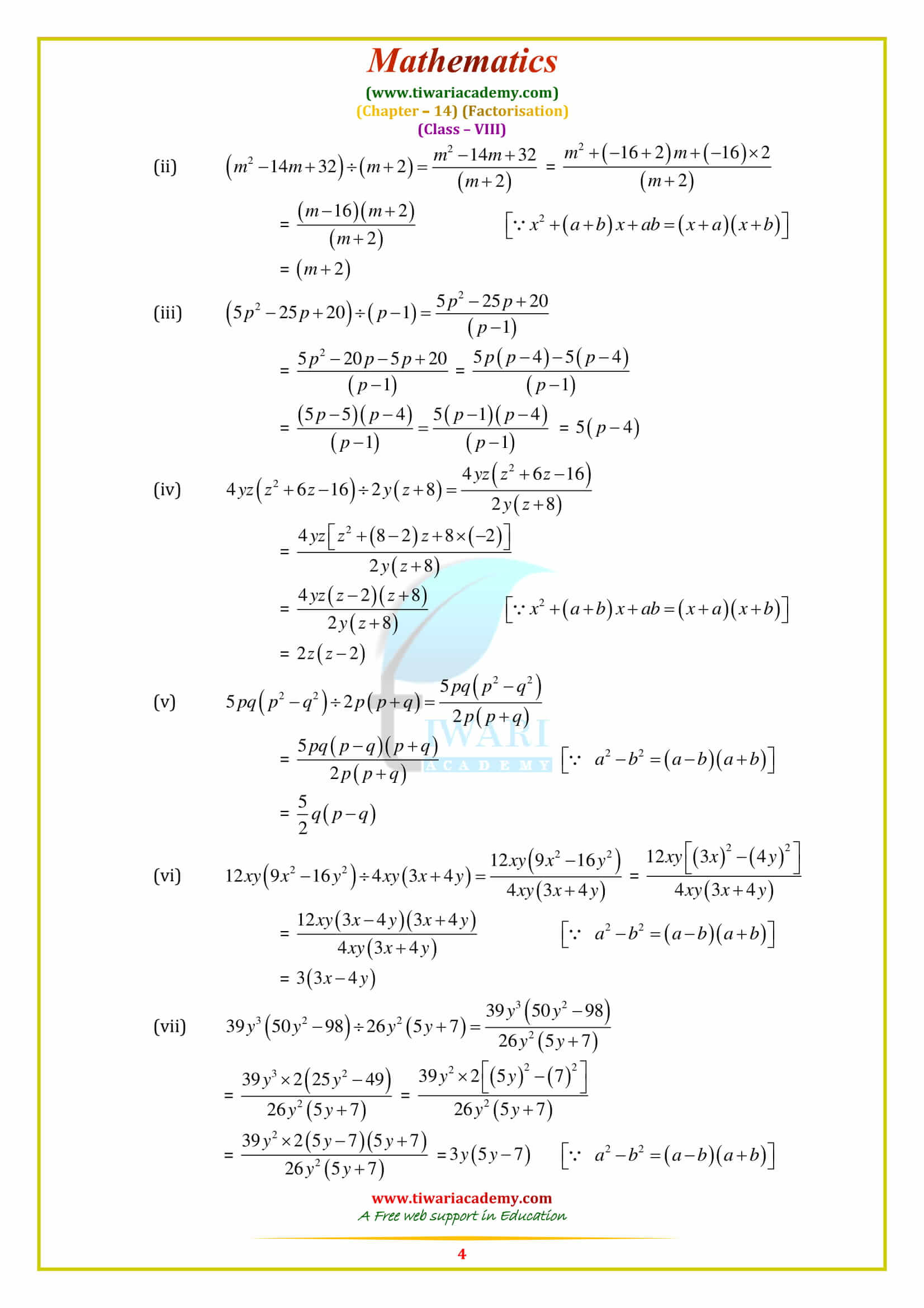 NCERT Solutions for Class 8 Maths Chapter 14 Exercise 14.3 in english medium