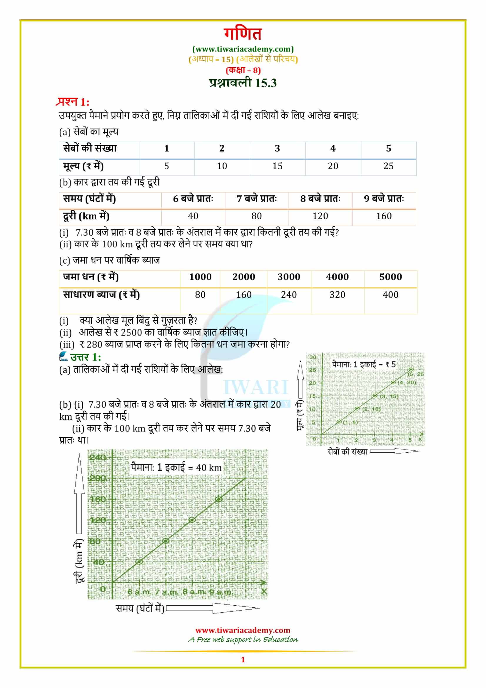 8 Maths Exercise 15.3 in pdf form free download