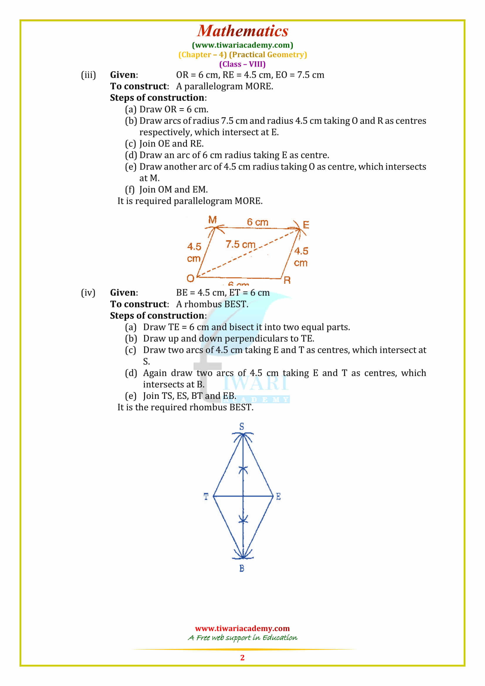 NCERT Solutions for Class 8 Maths Chapter 4 PRACTICAL GEOMETRY exercise 4.1