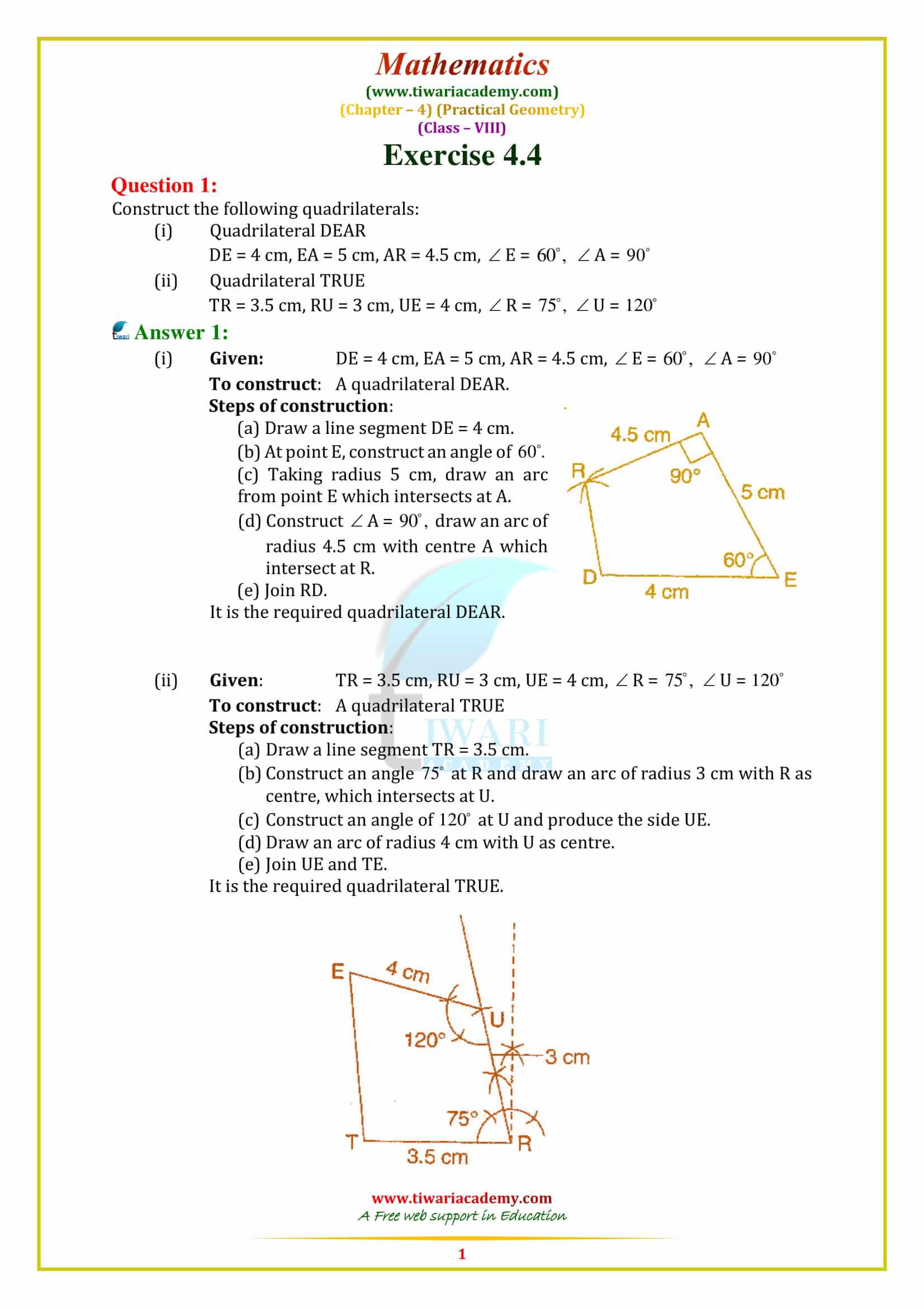 NCERT Solutions for Class 8 Maths Chapter 4 Exercise 4.4 in pdf