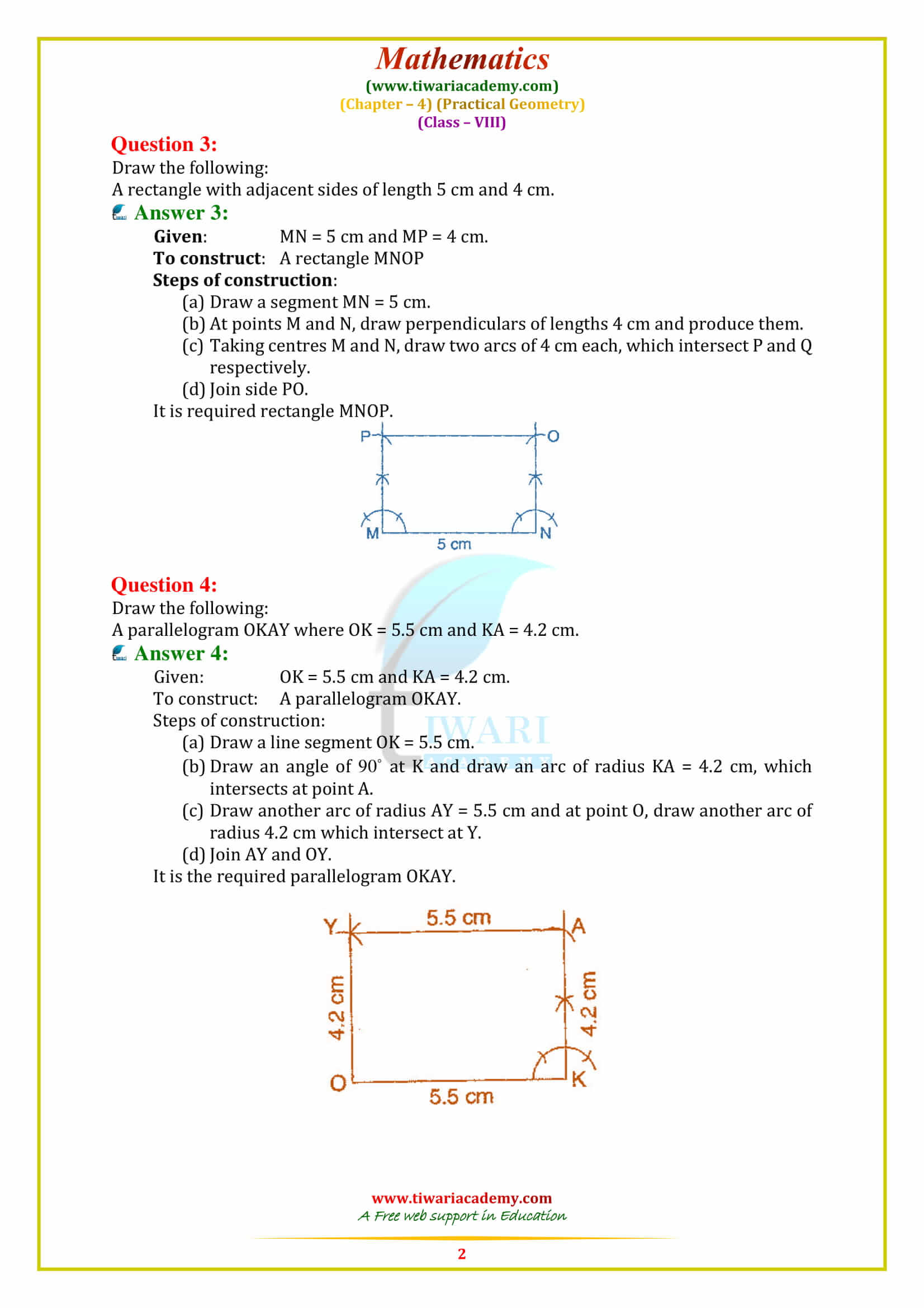 NCERT Solutions for Class 8 Maths Chapter 4 Exercise 4.5 in english medium