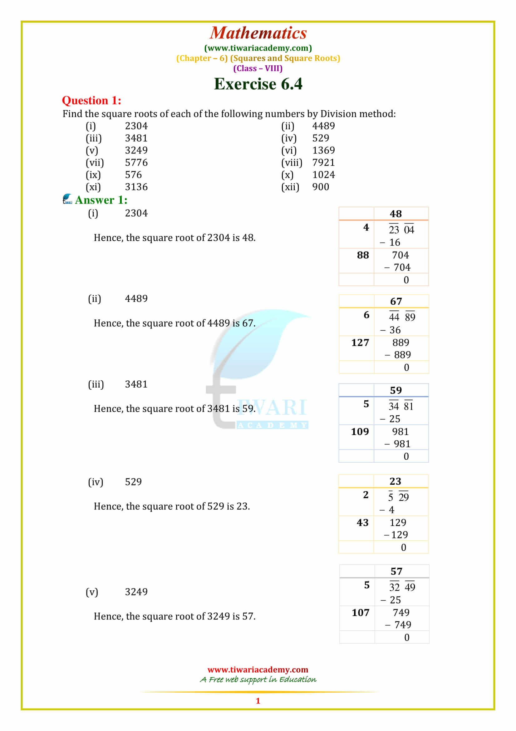 NCERT Solutions for Class 8 Maths Chapter 6 Exercise 6.4