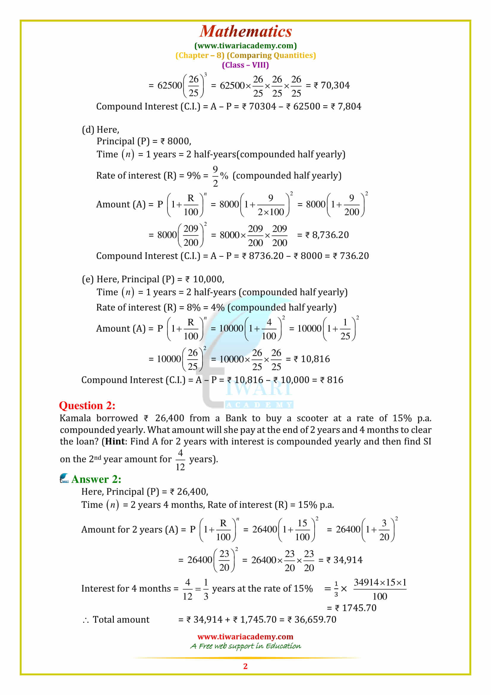 NCERT Solutions for Class 8 Maths Chapter 8 Exercise 8.3 in pdf form