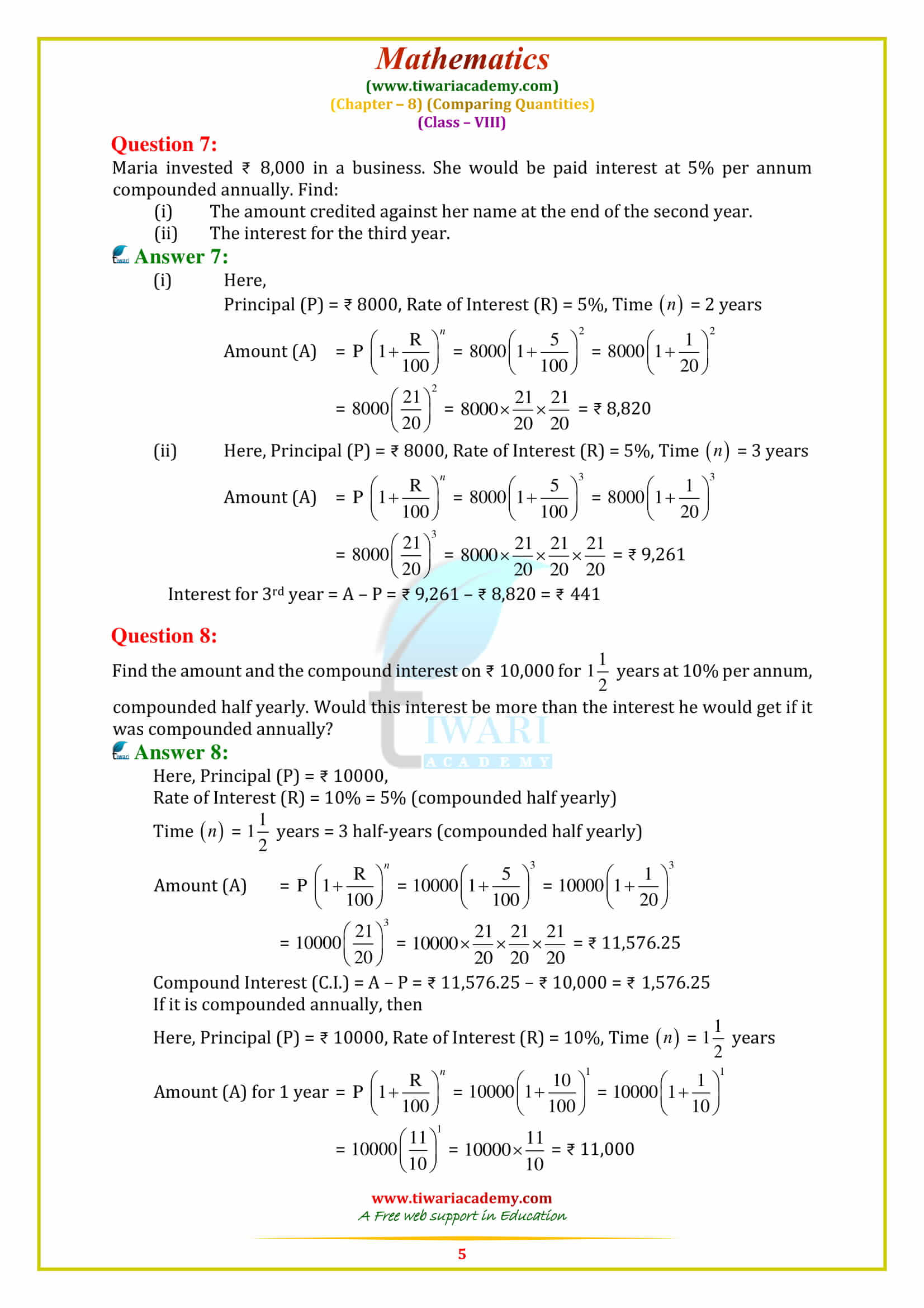 NCERT Solutions for Class 8 Maths Chapter 8 Exercise 8.3 updated form mp and cbse board