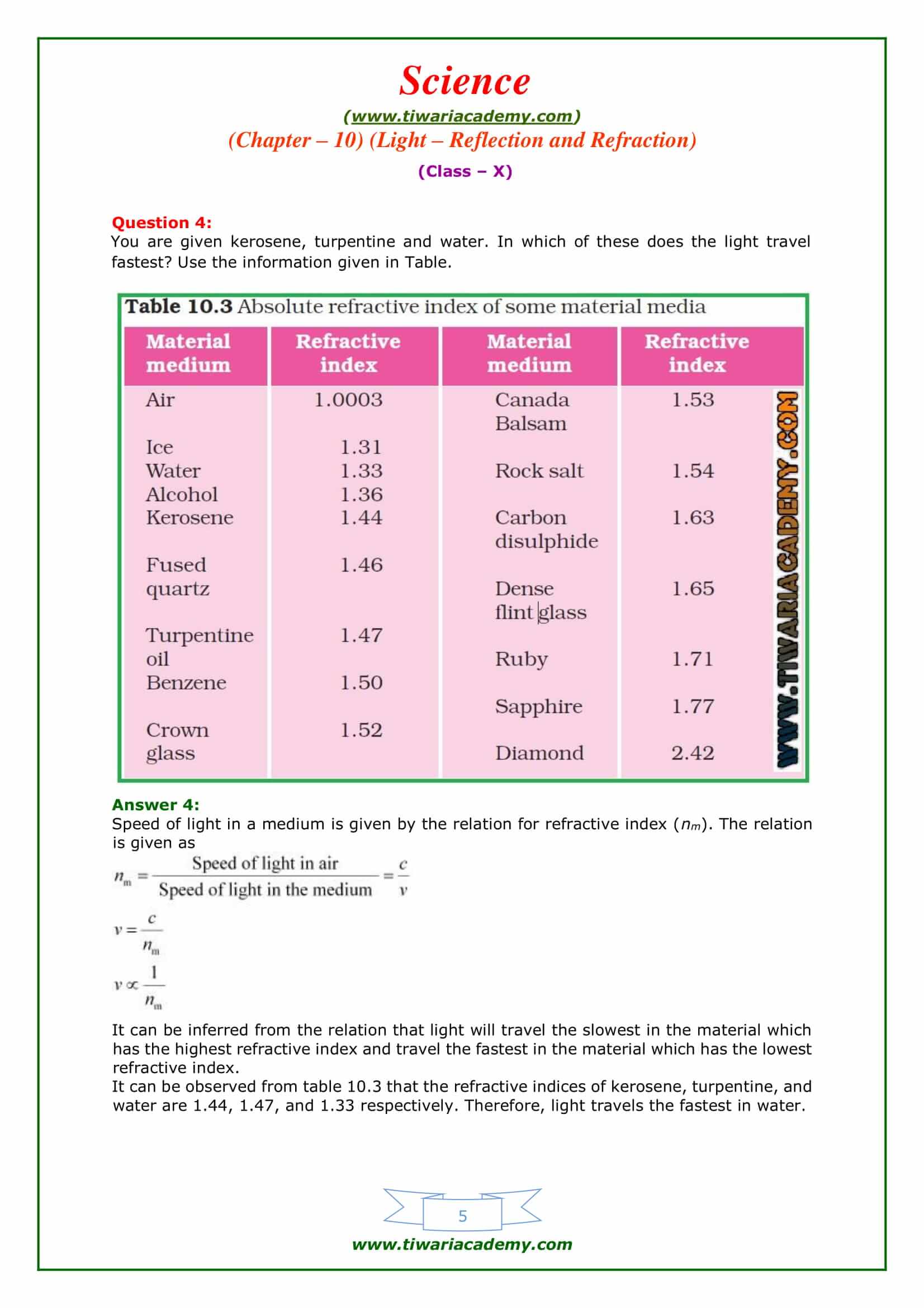 chpater 10 class 10 science