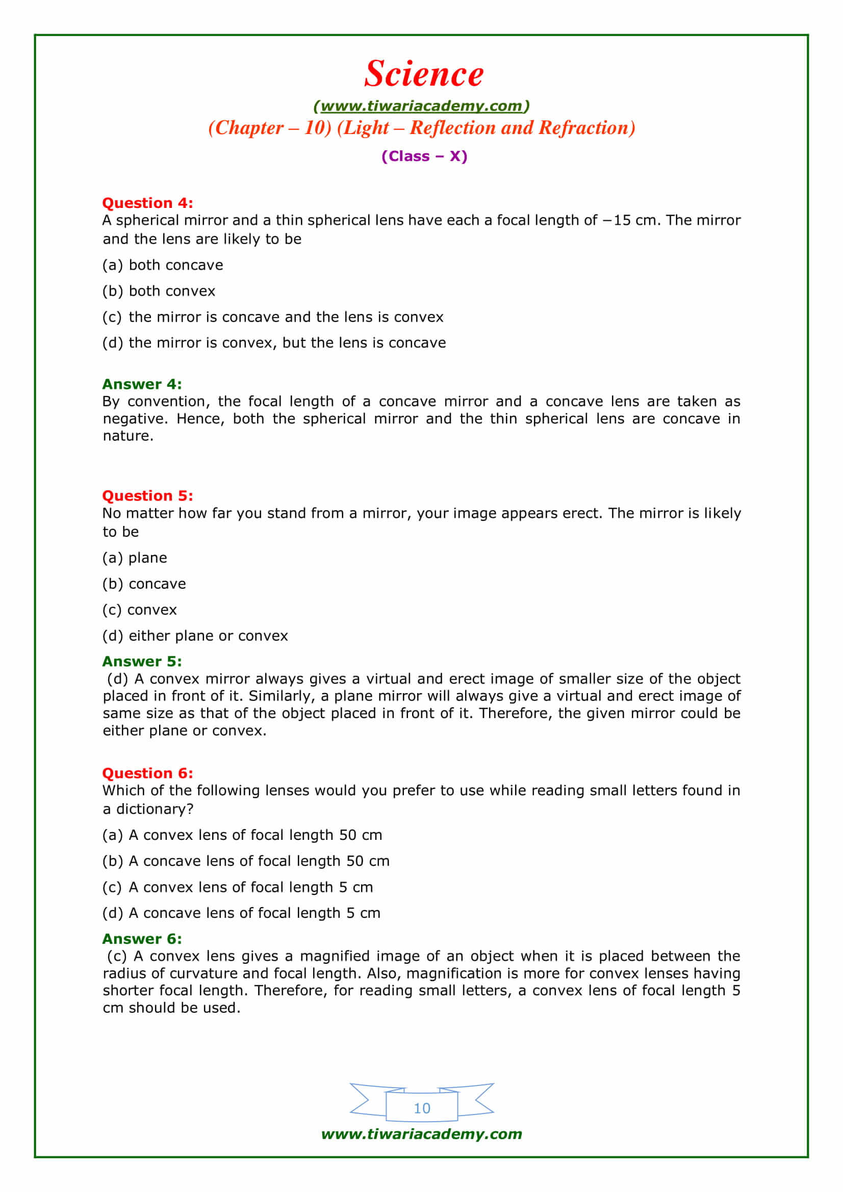 class 10 science chapter 10