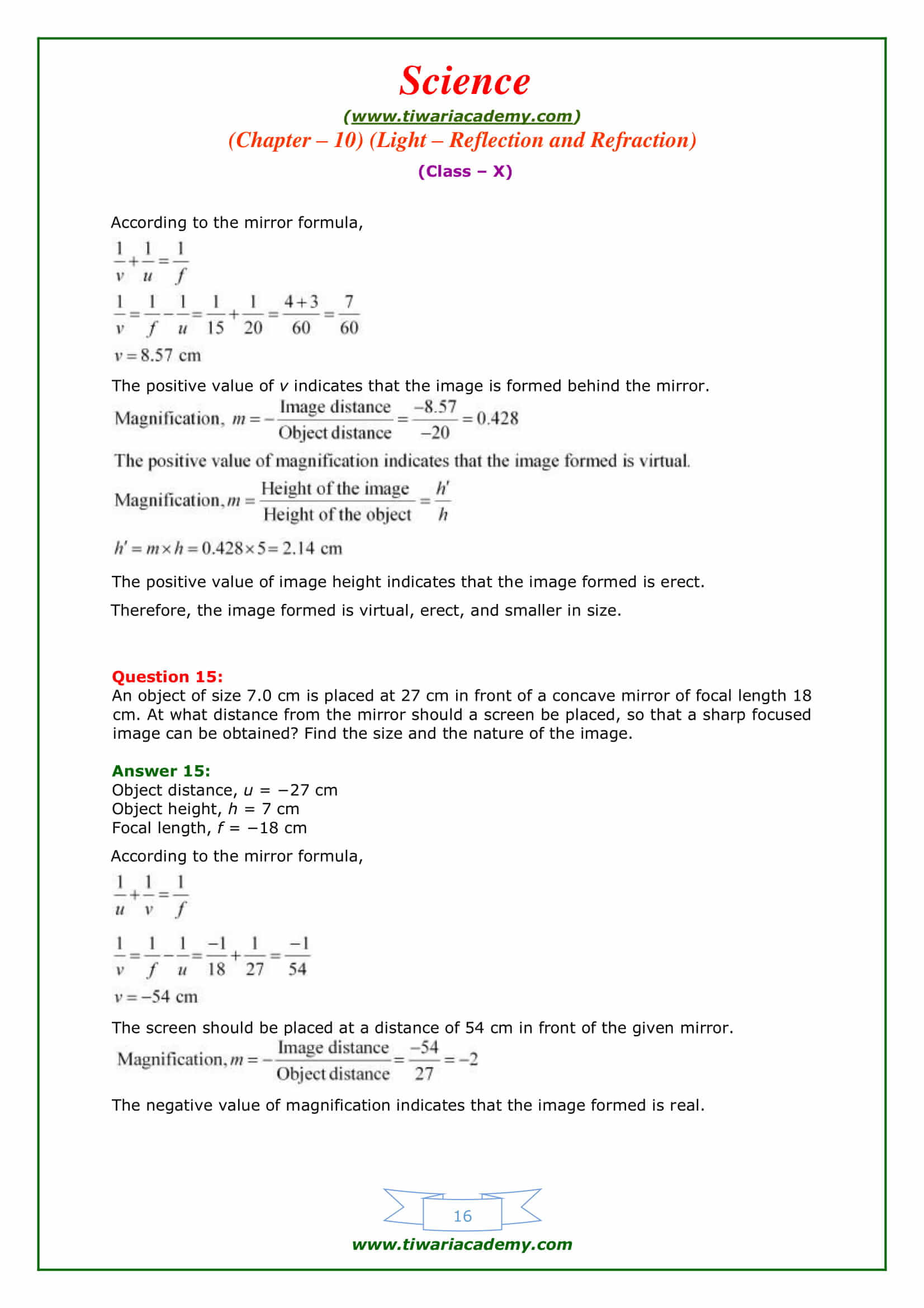 class 10 science chapter 10 for mp board