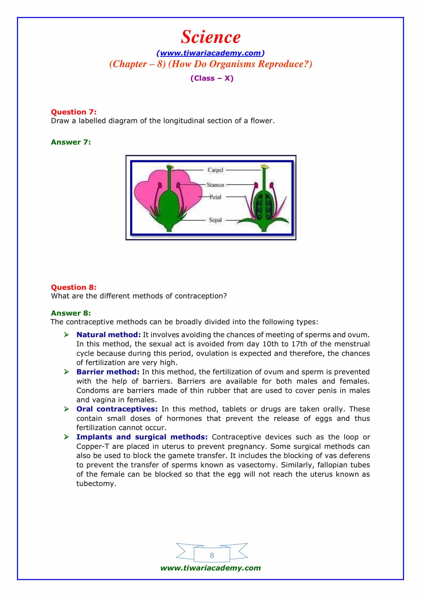 NCERT Solutions for Class 10 Science Chapter 8 in pdf form free