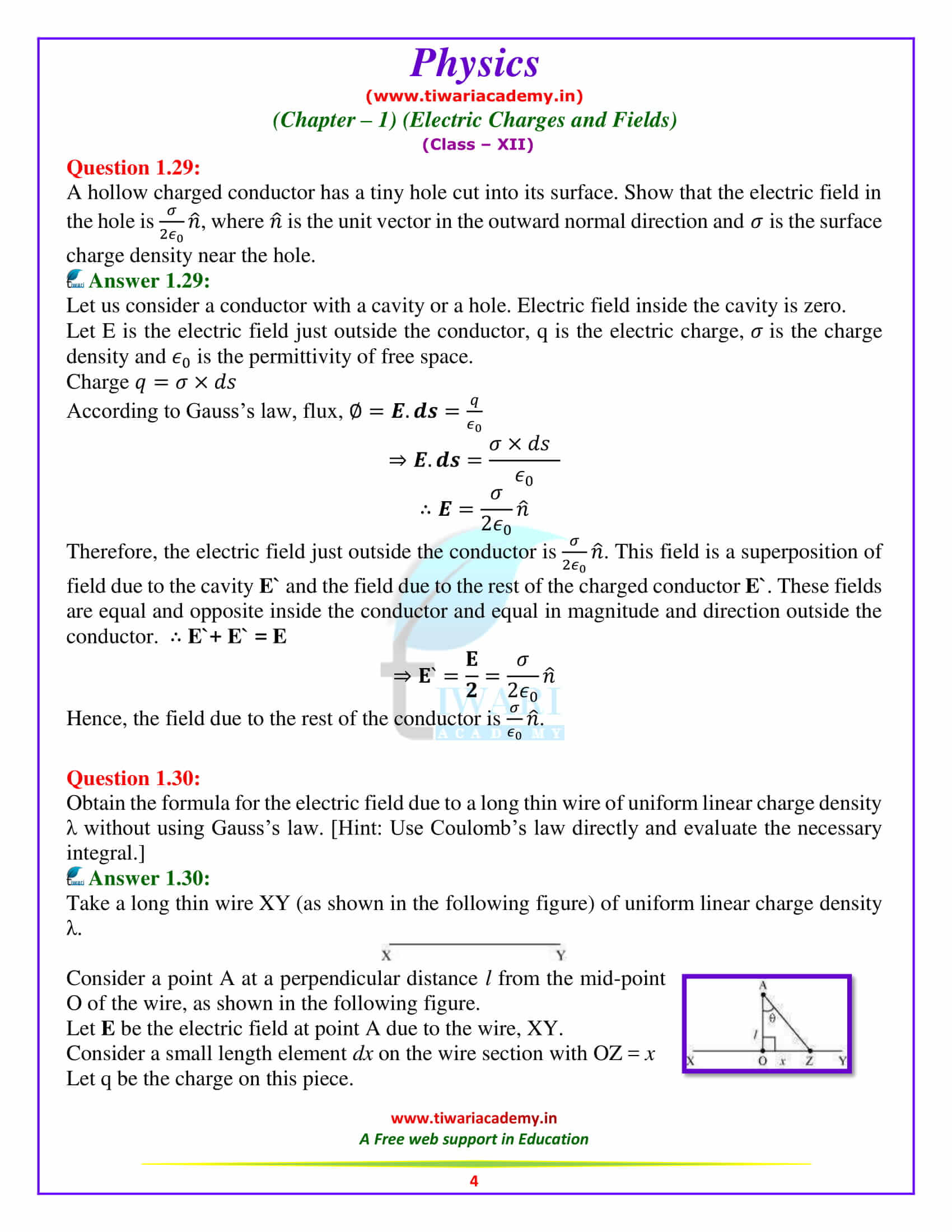 12 Physics chapter 1 Solutions additional exercises in english medium free