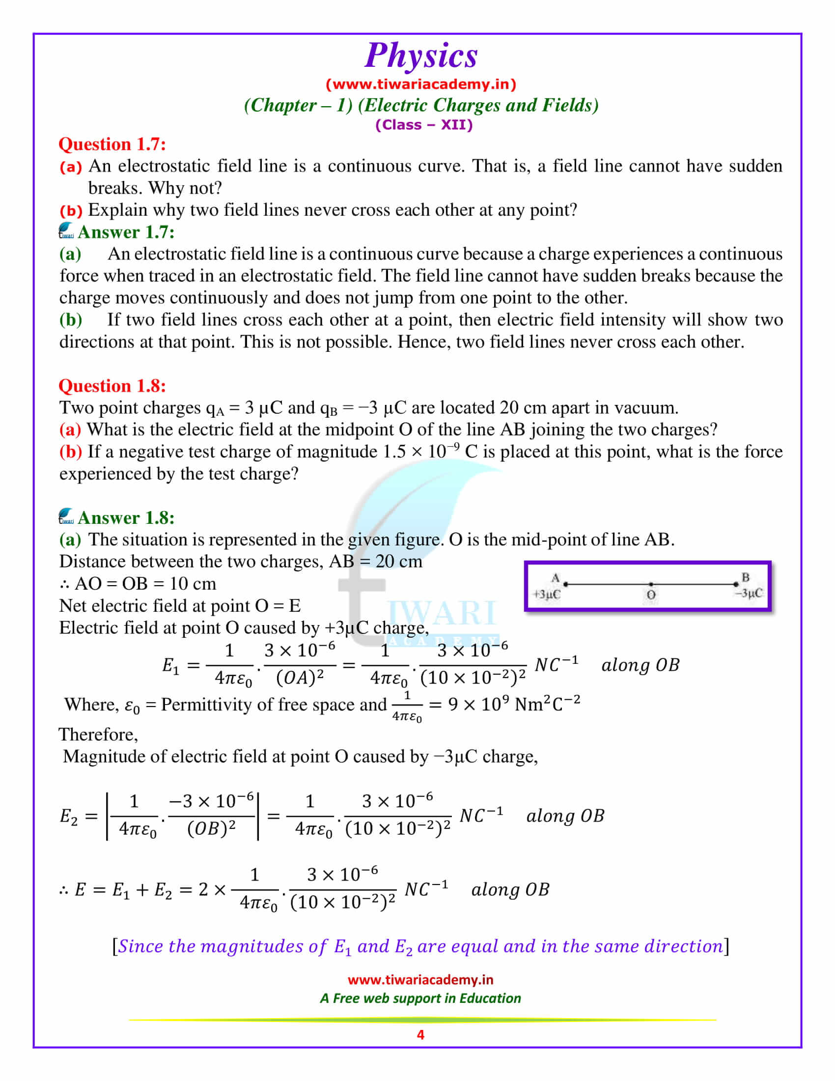 NCERT Solutions for Class 12 Physics Chapter 1 in pdf form