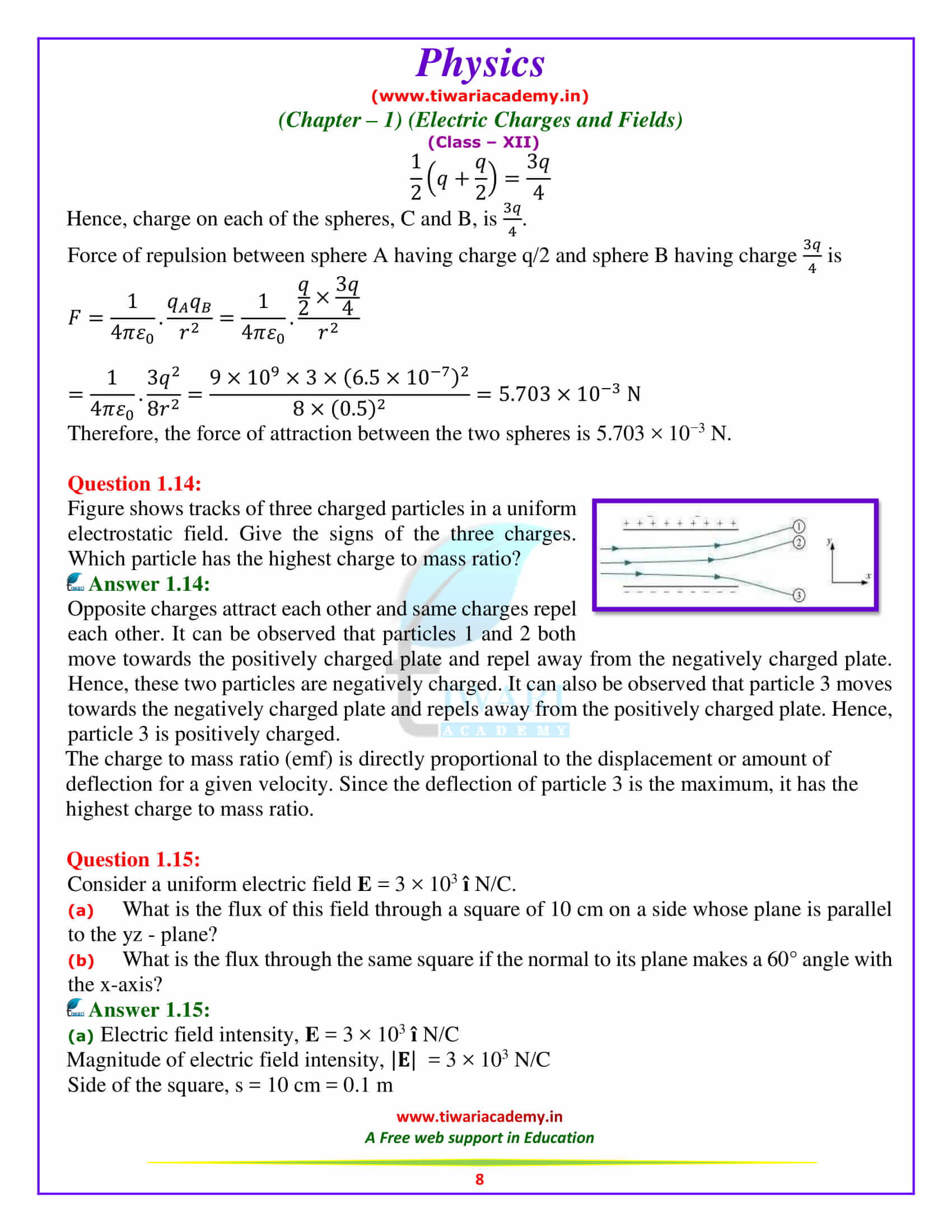 NCERT Solutions for Class 12 Physics Chapter 1 free to download in english