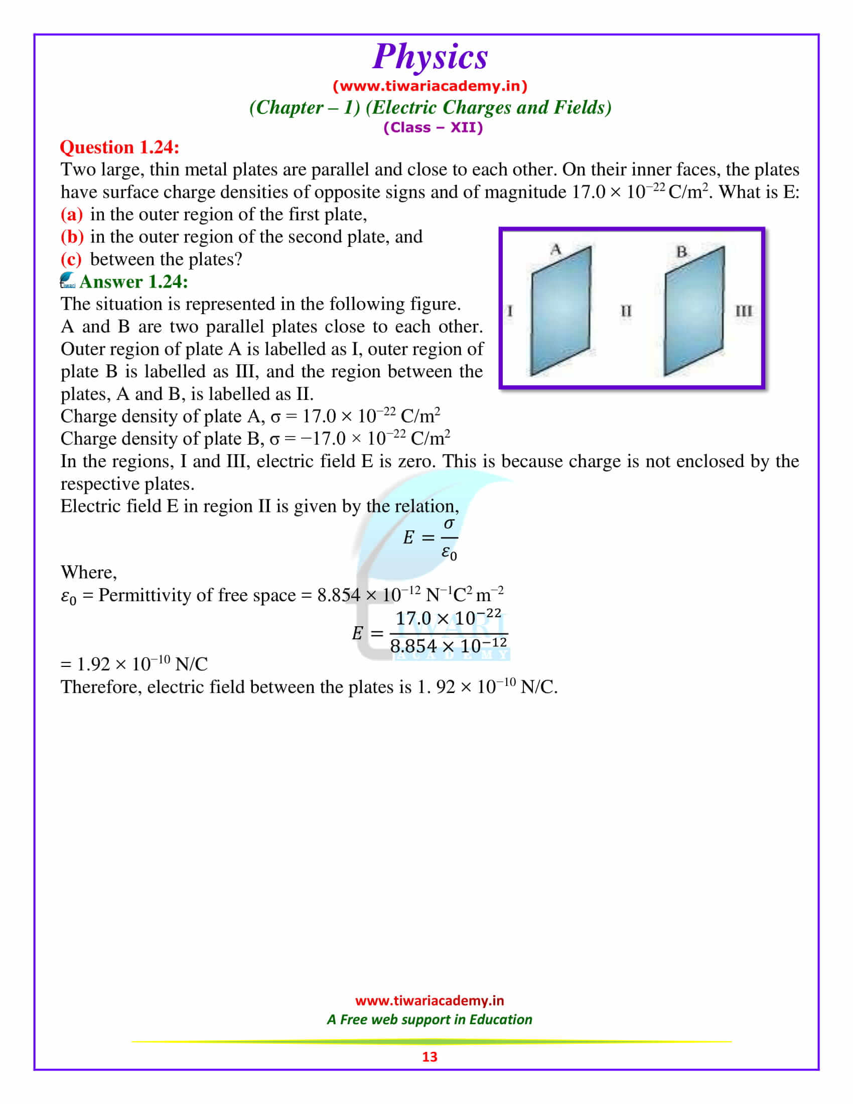 12 Physics chapter 1 Solutions in english