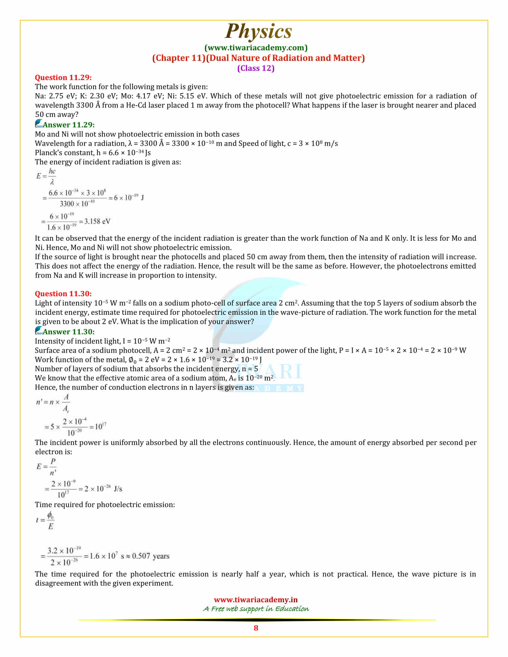 12 Physics Chapter 11 Dual Nature of Radiation and Matter in pdf