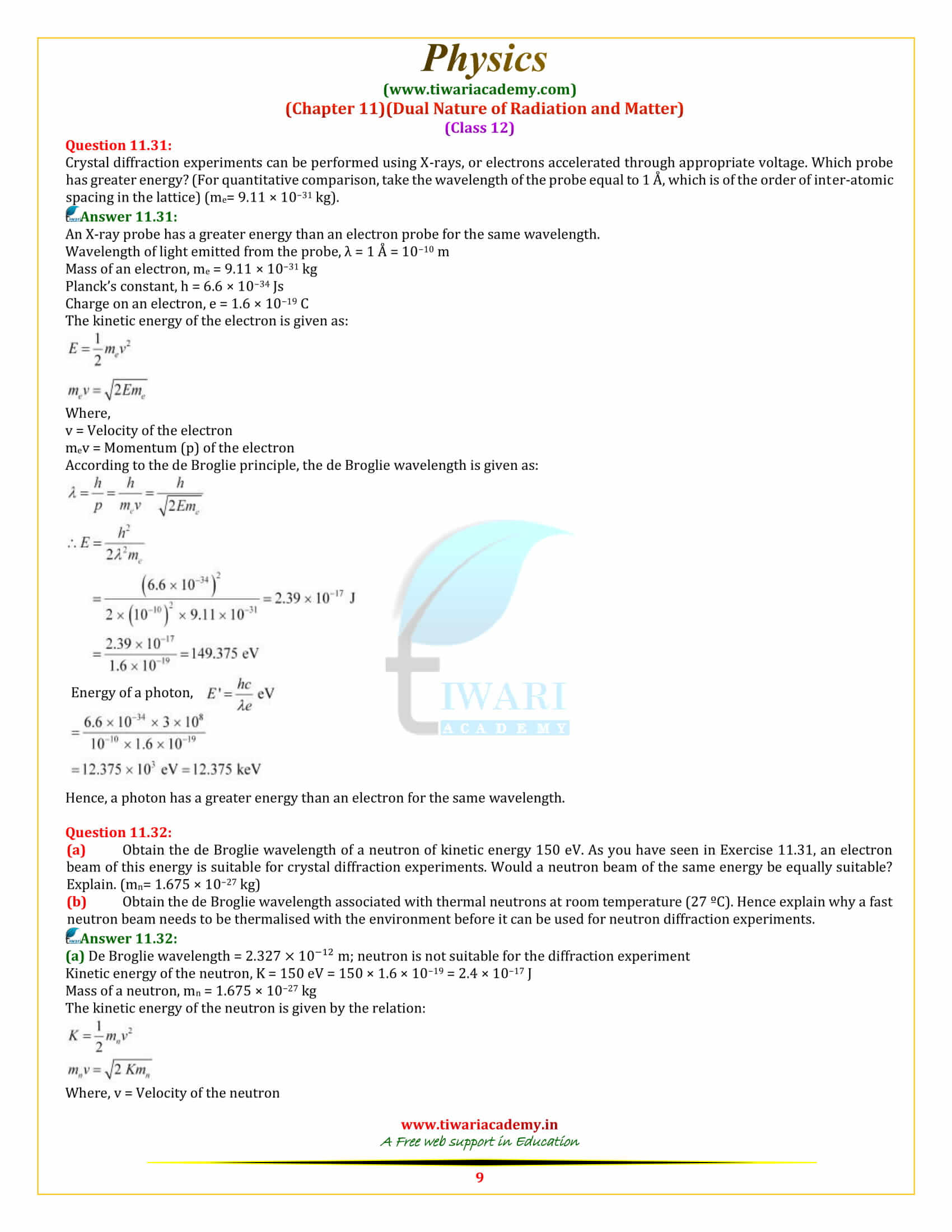 12 Physics Chapter 11 Dual Nature