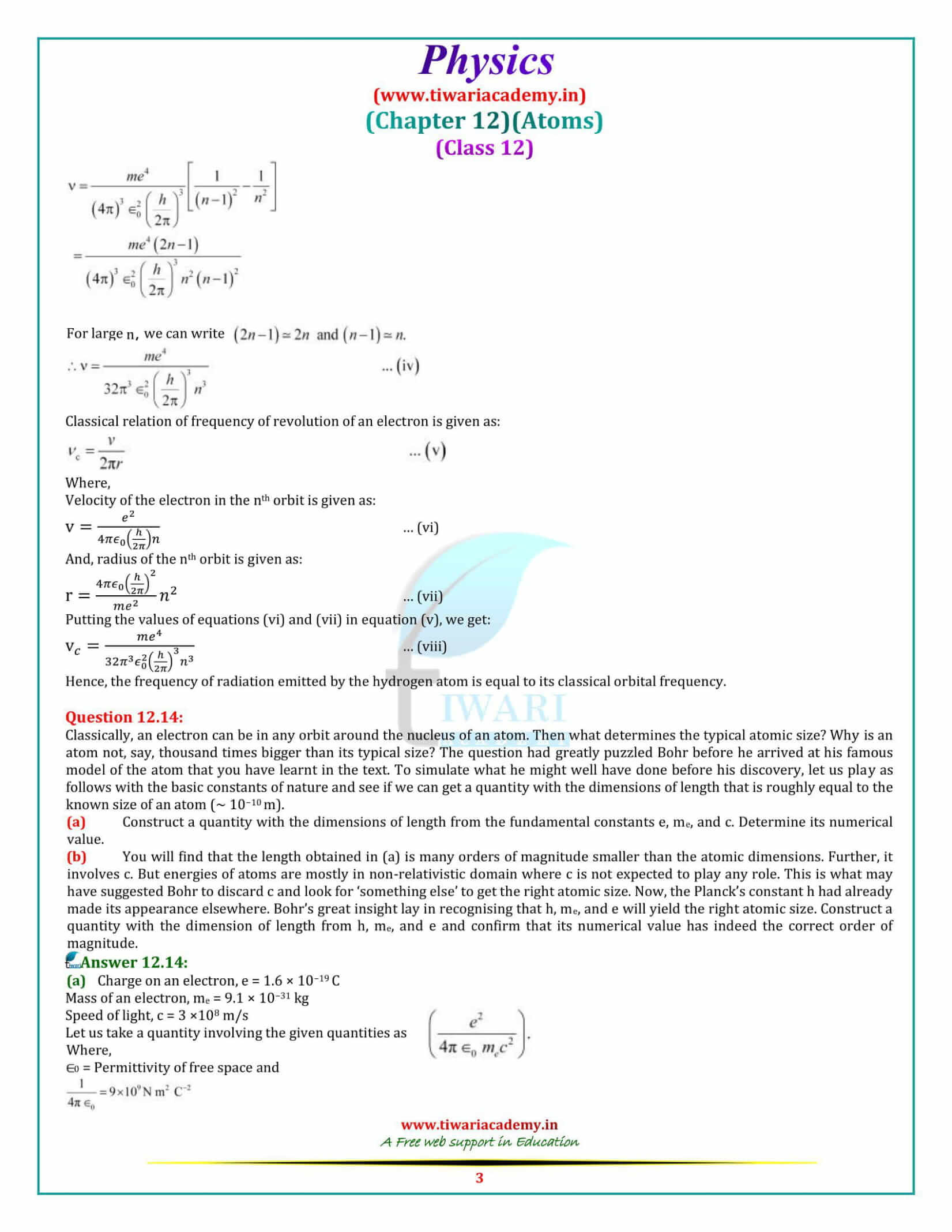 12 Physics Chapter 12 Atom additional exercises answers in free pdf