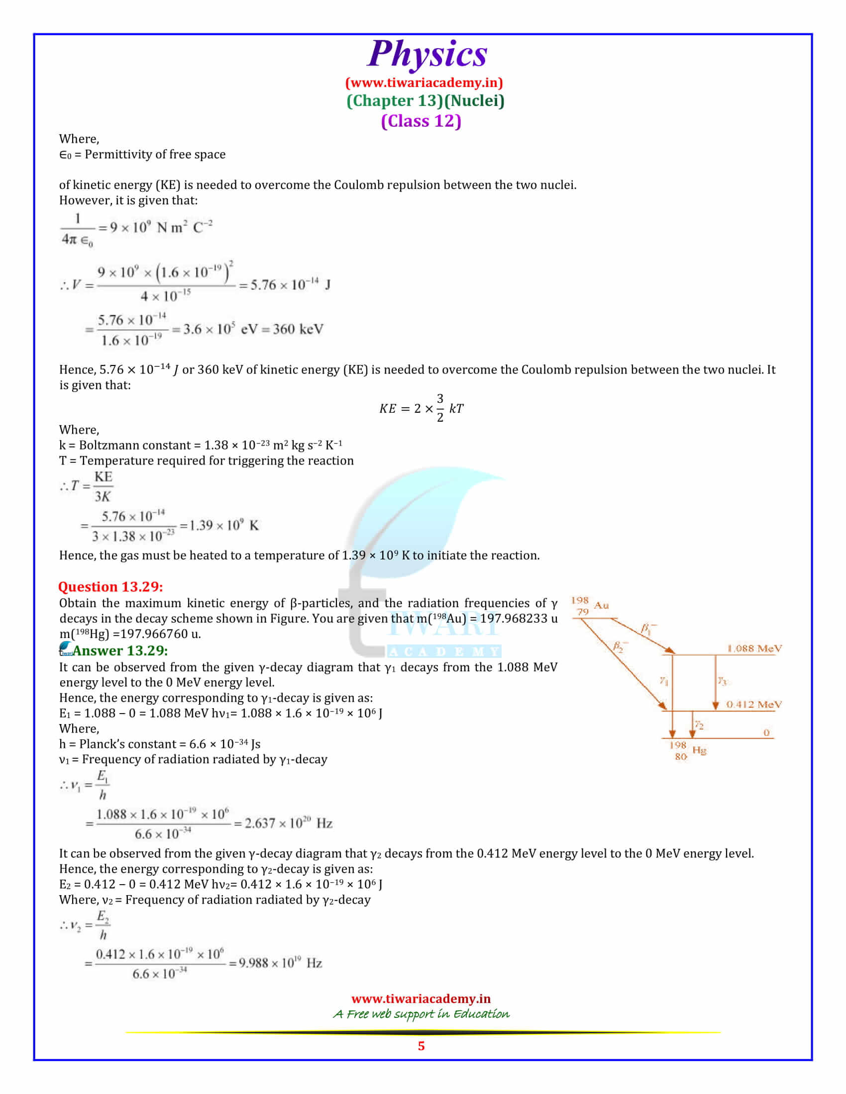 12 Physics Chapter 13 Nuclei additional exercises all question answers